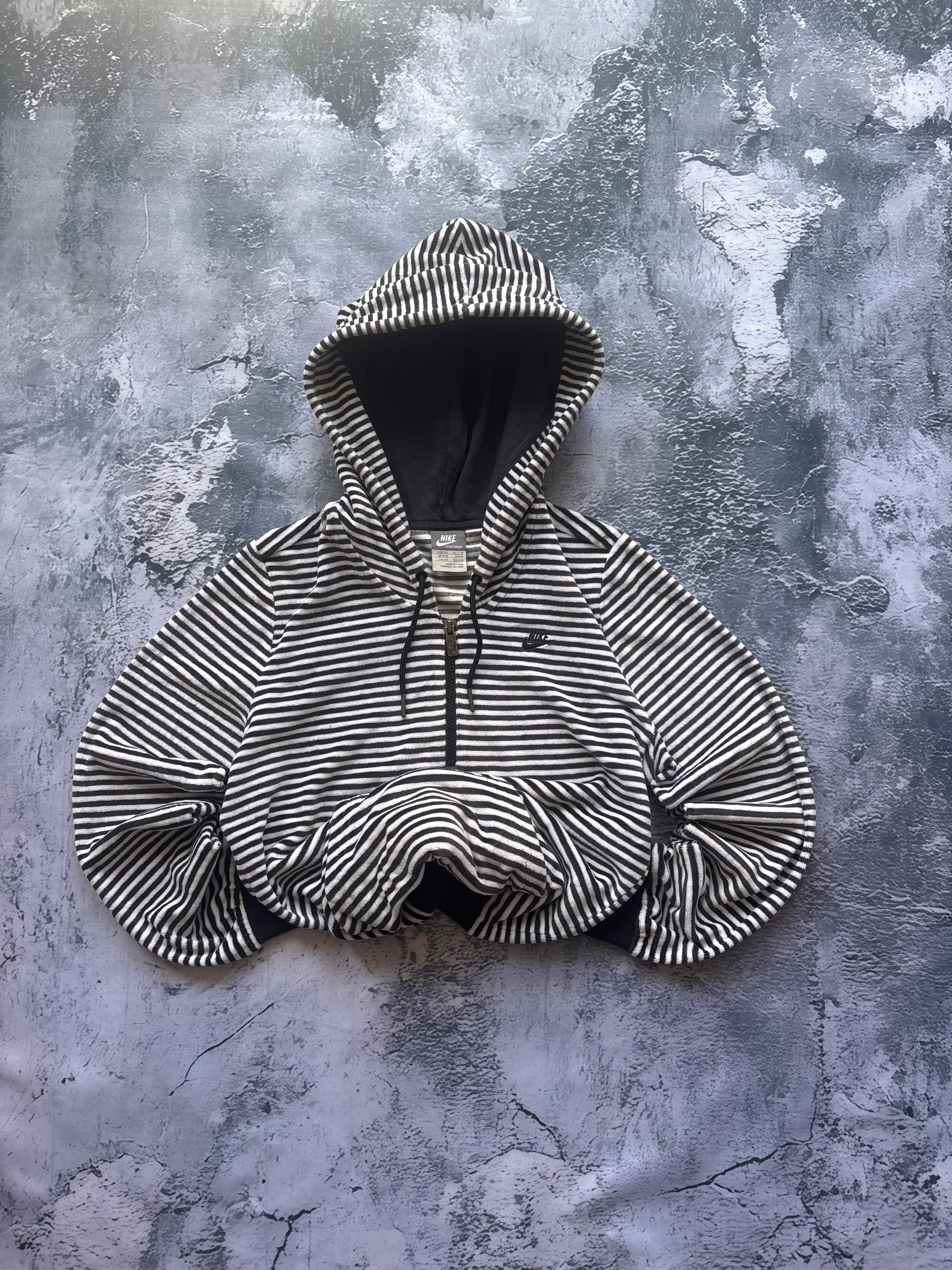 Bluza hoodie oversize w stylu vintage oldschool retro streetwear Nike welurowa paski