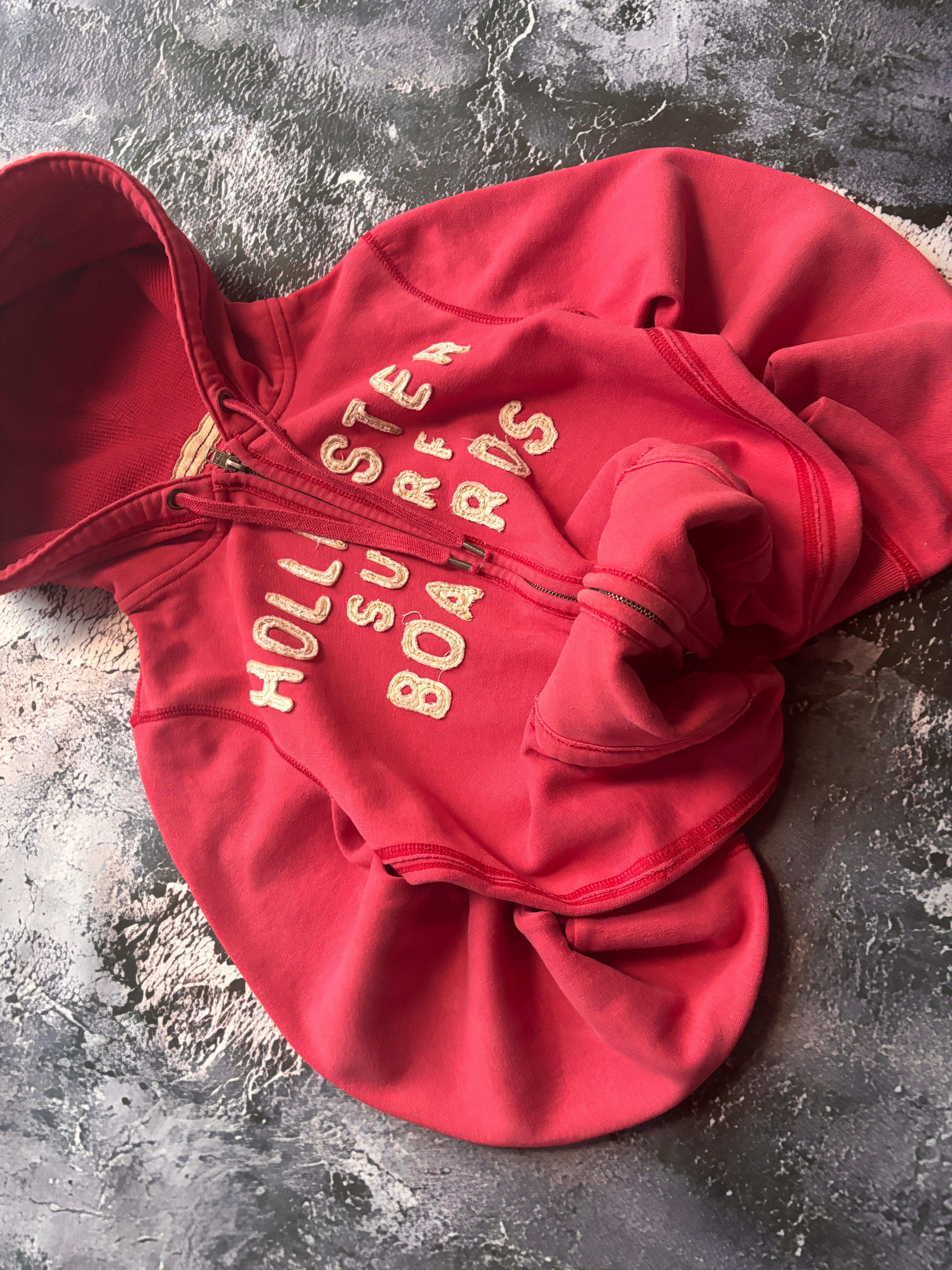 bluza hoodie Hollister retro zip vintage haft napisy oldschool