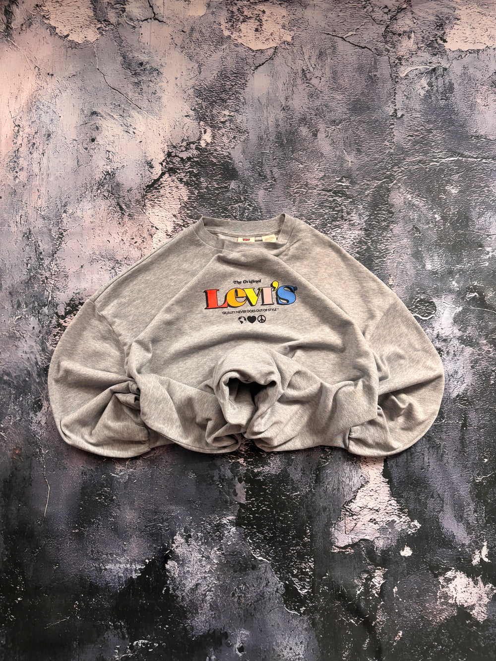 bluza crewneck LEVIS vintage oversize baggy multicolour