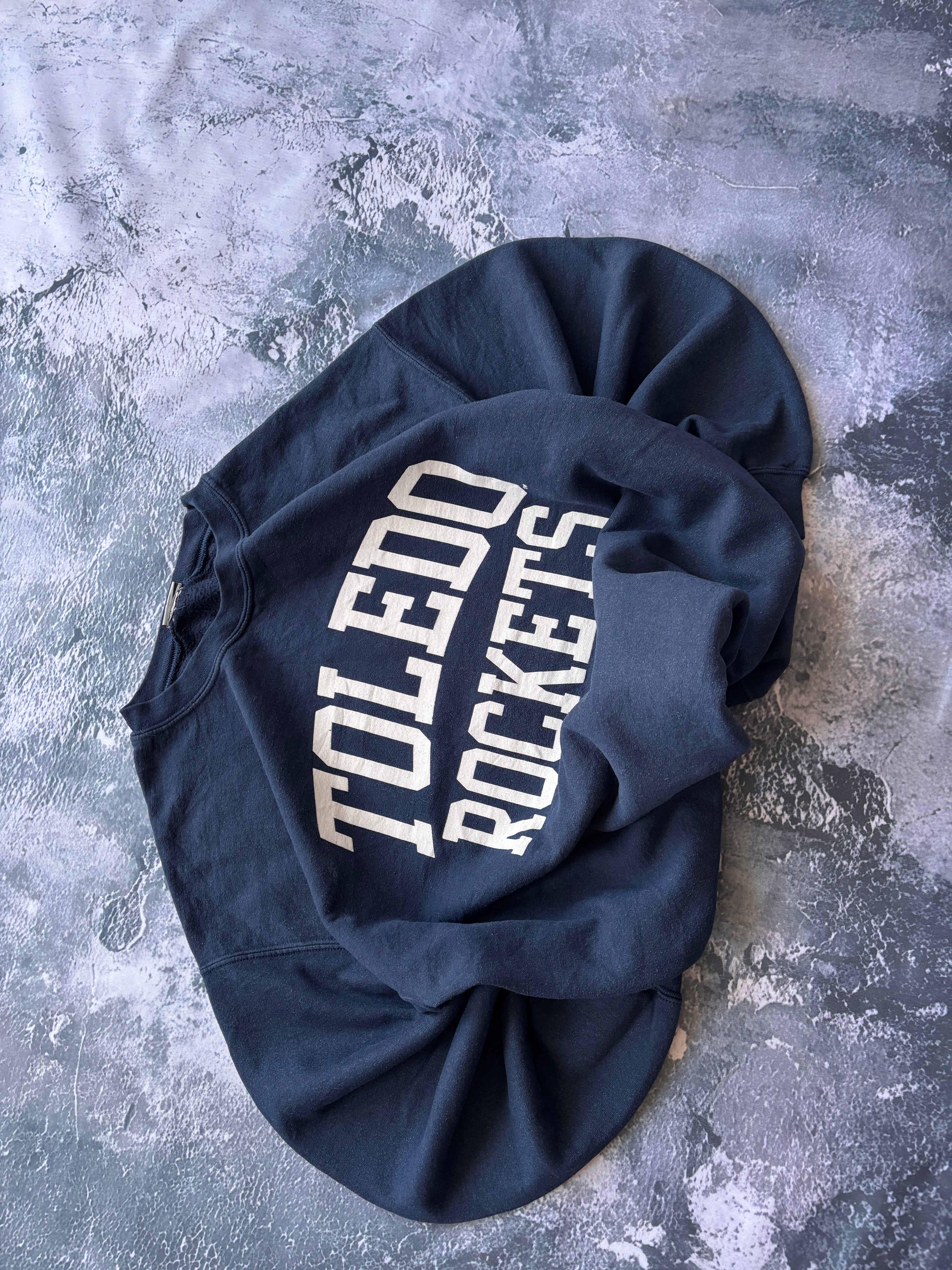 bluza crewneck TOLEDO ROCKETS granatowa vintage oversize