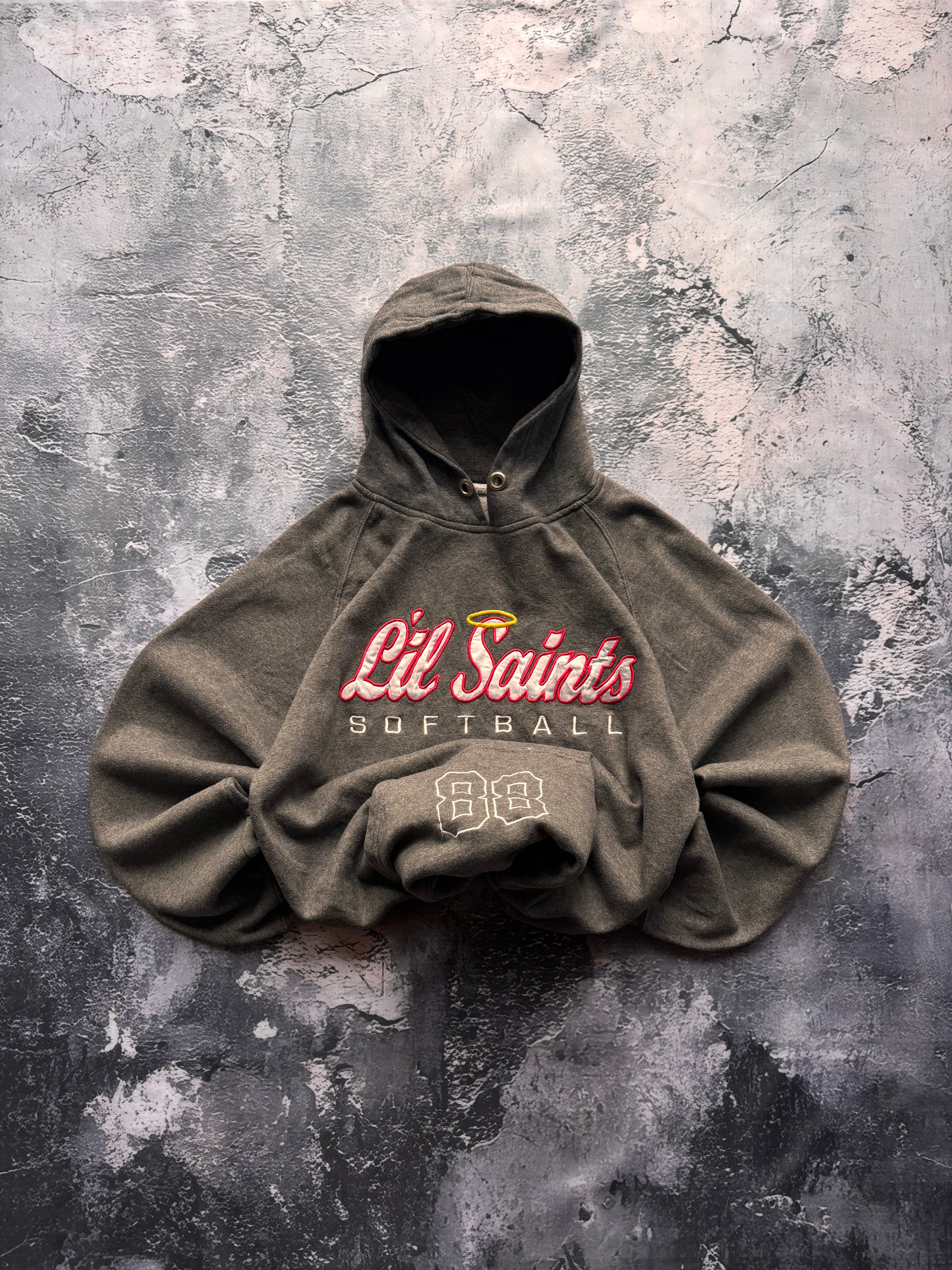 Bluza hoodie SOFTBALL USA unikat vintage szara 88