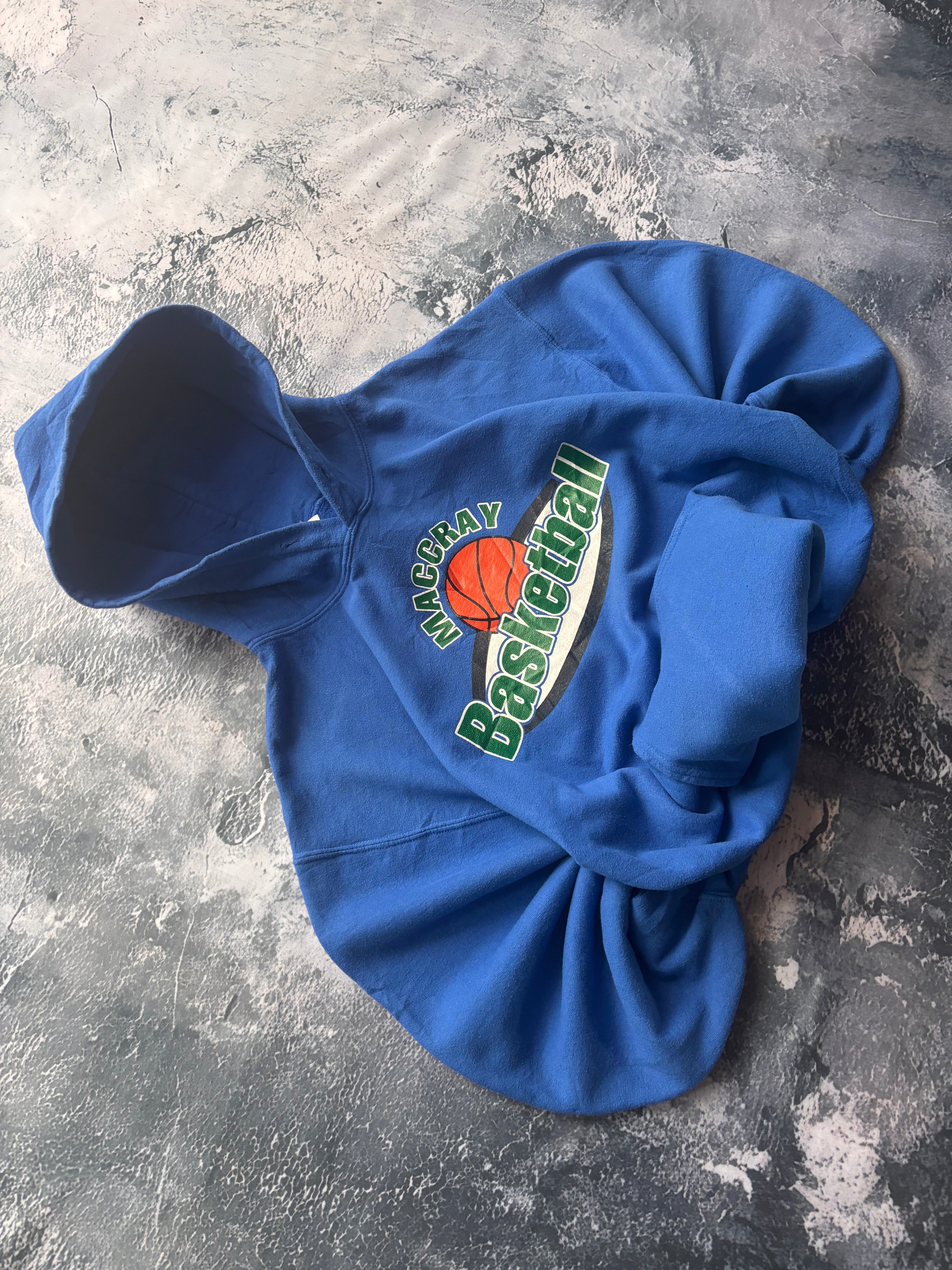bluza hoodie vintage niebieska vintage BASKETBALL