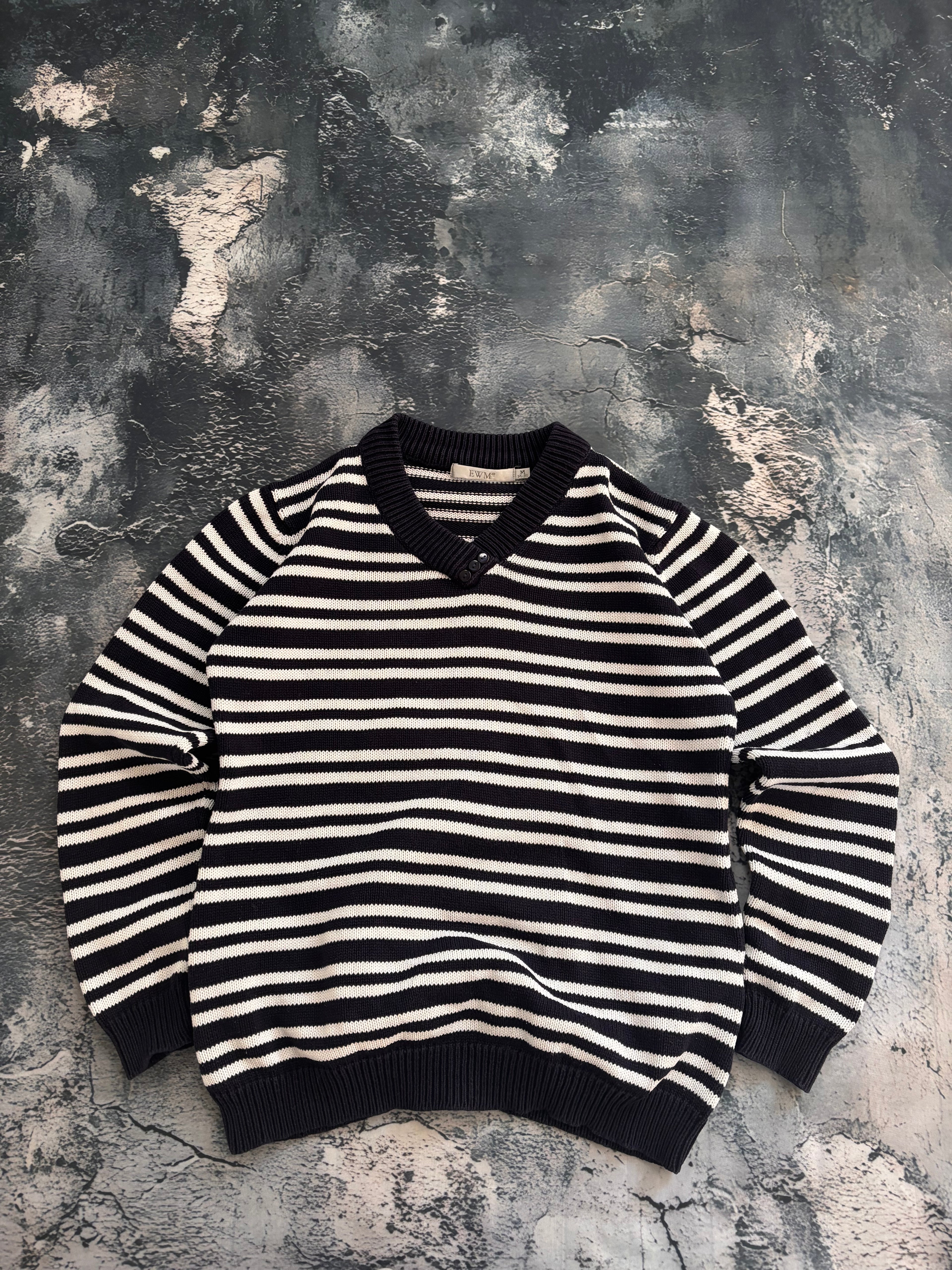 Sweter czarno biały w paski 100% bawełna