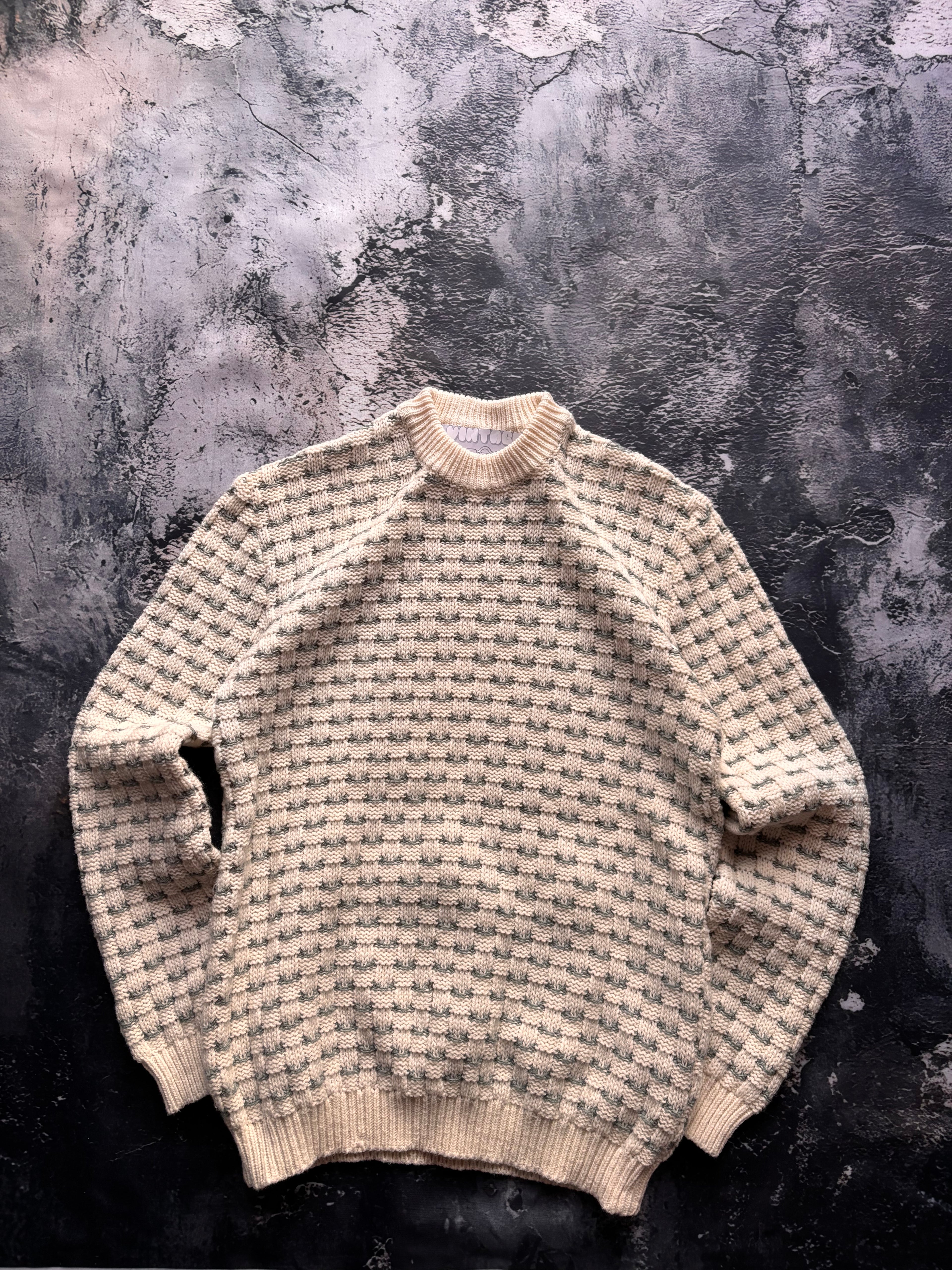 sweter biały wełna