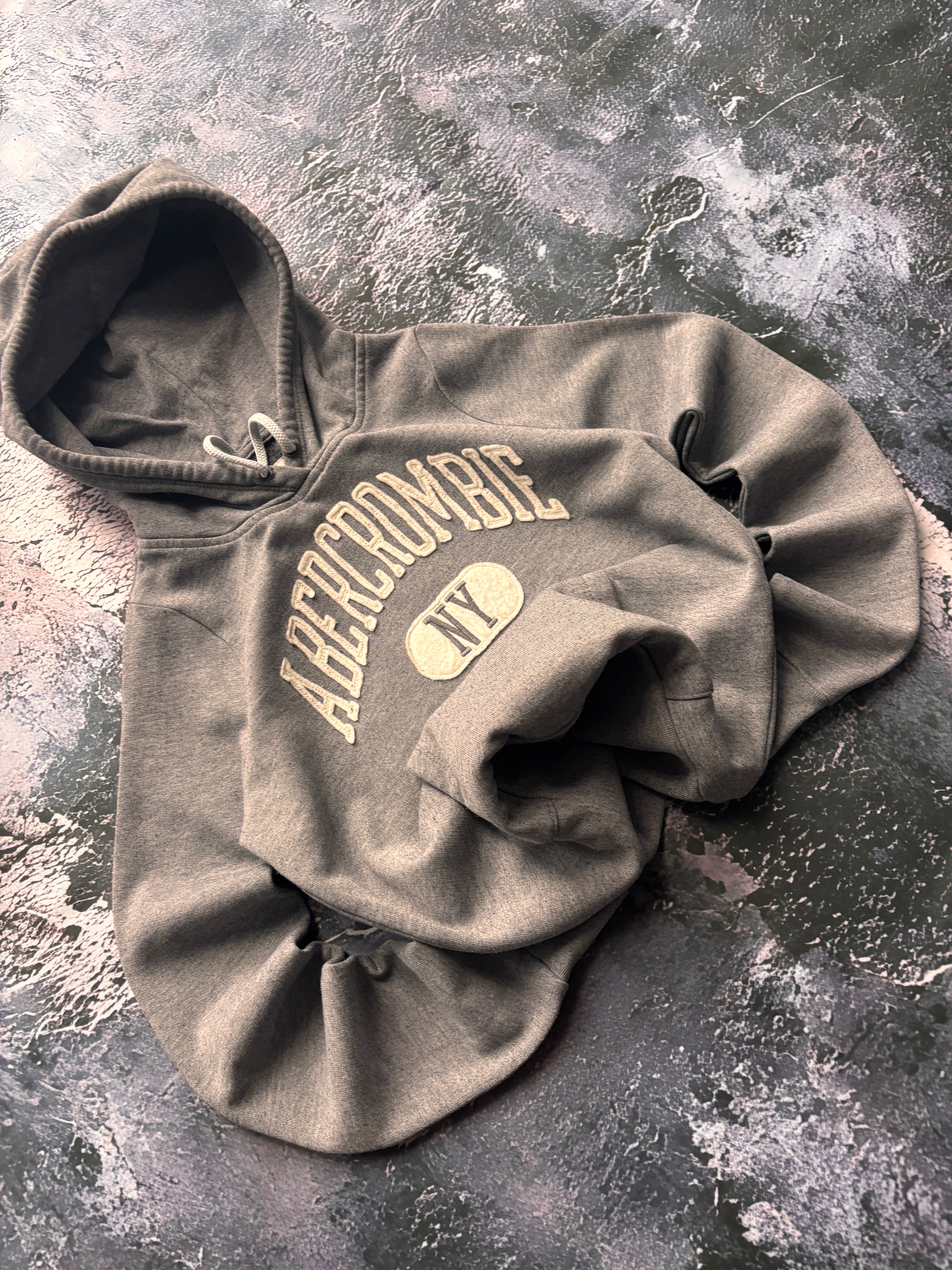Bluza hoodie abr vintage prosty leko przylegający krój Basic szara