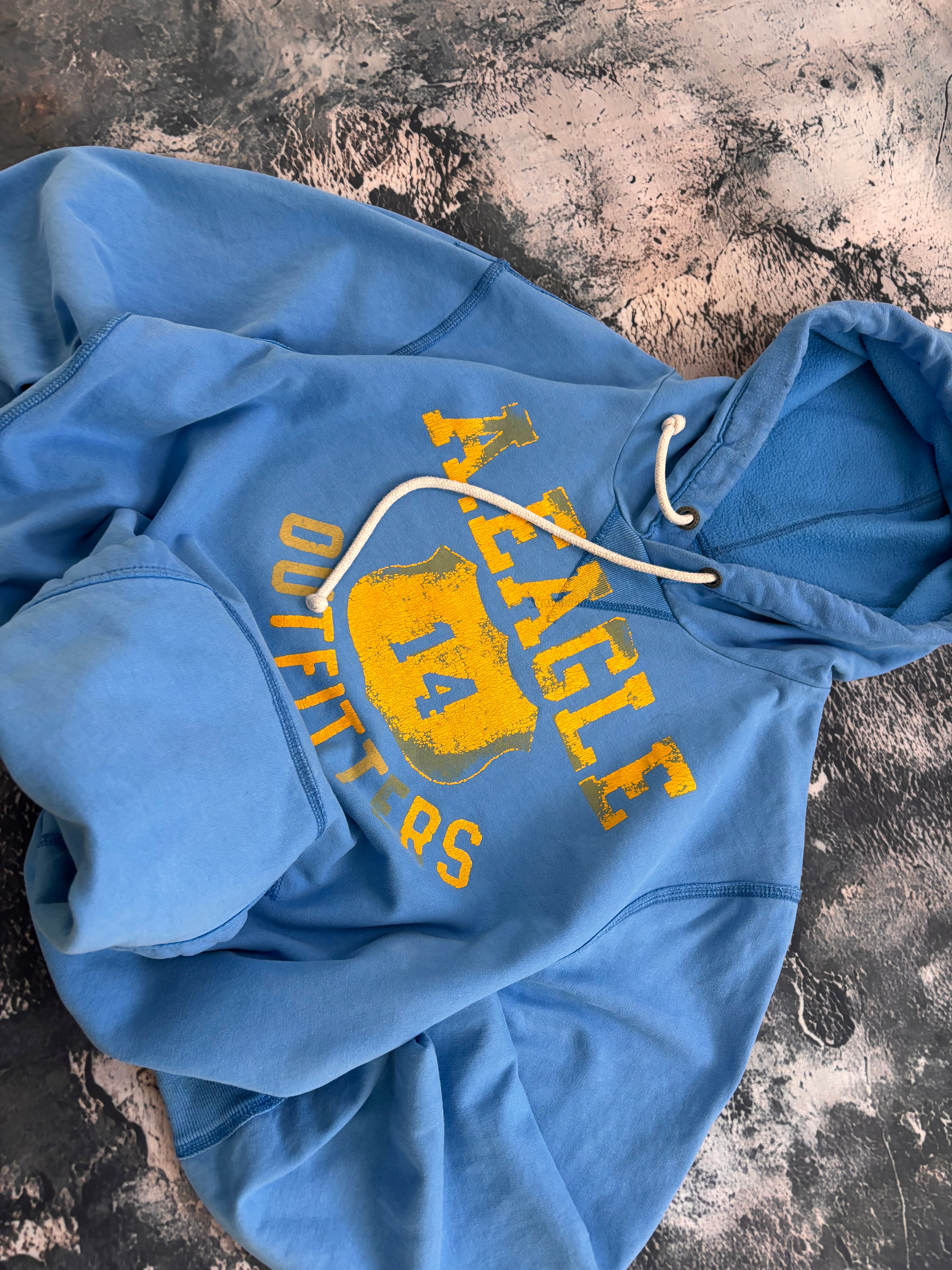 bluza hoodie niebieska college