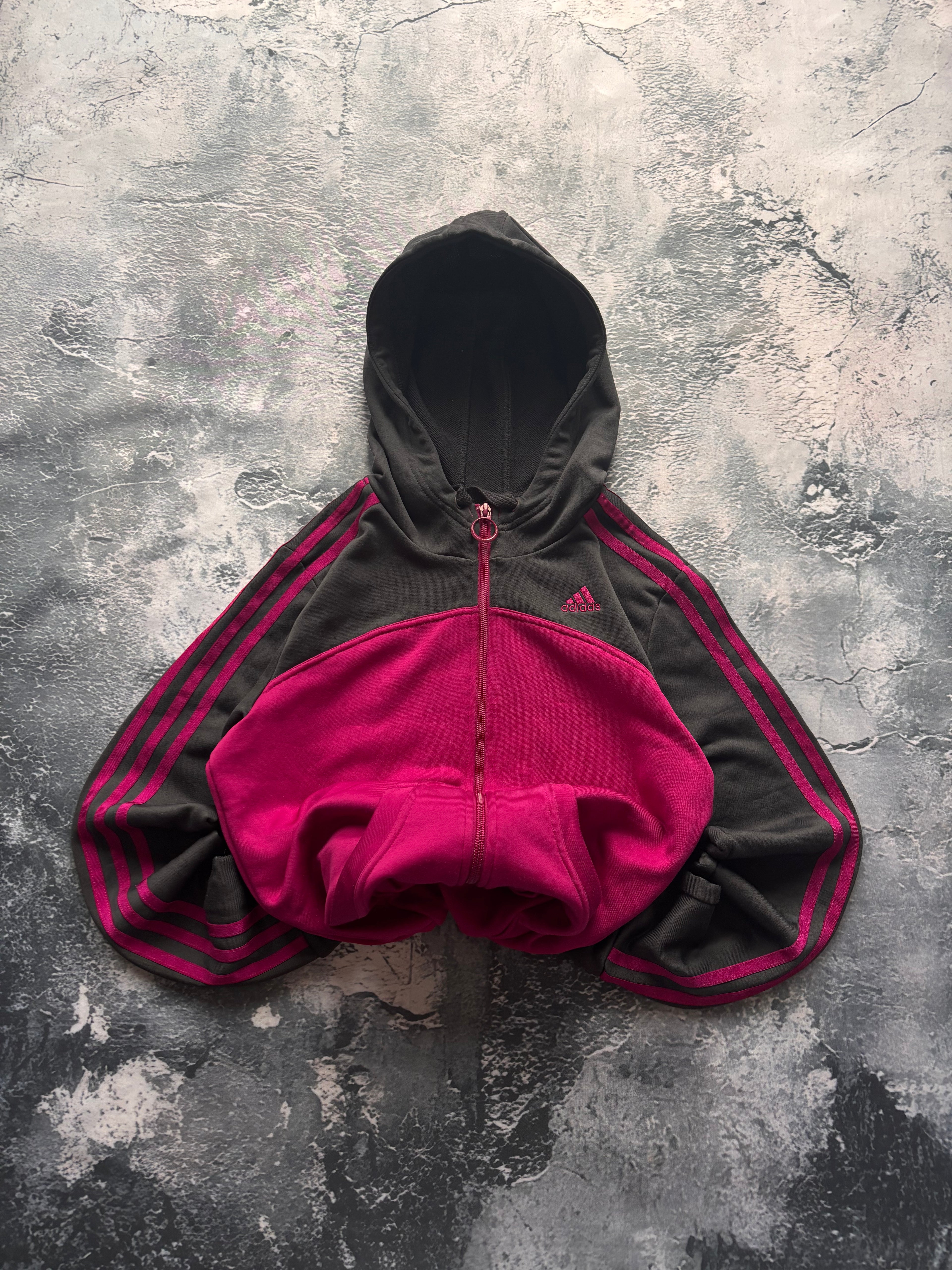 bluza zip hoodie Adidas fioletowo czarna