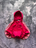bluza zip hoodie ADIDAS w paski klasyk prosty krój pink