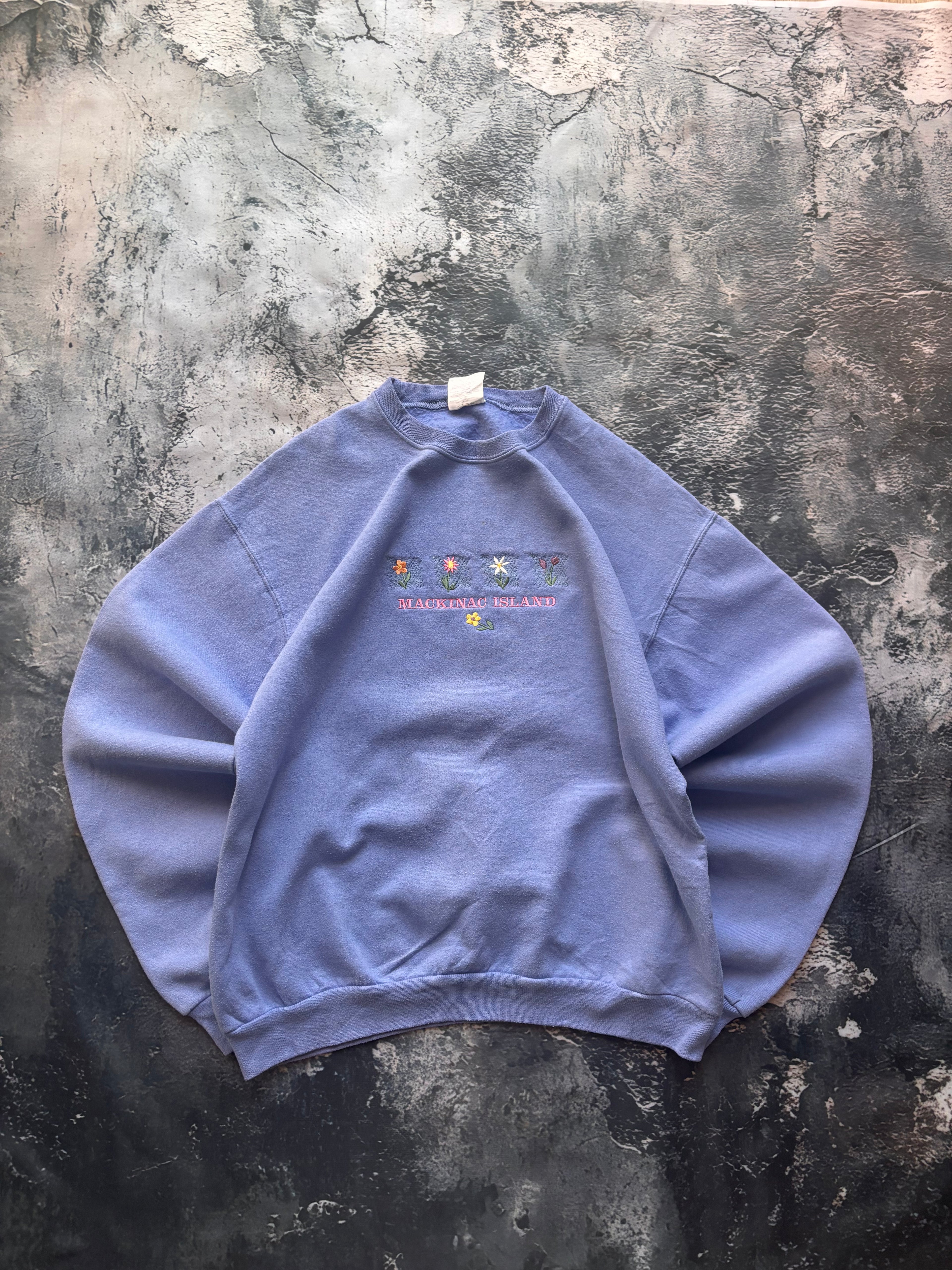 bluza crewneck MACKINACISLAND vintage retro lata 90 haft