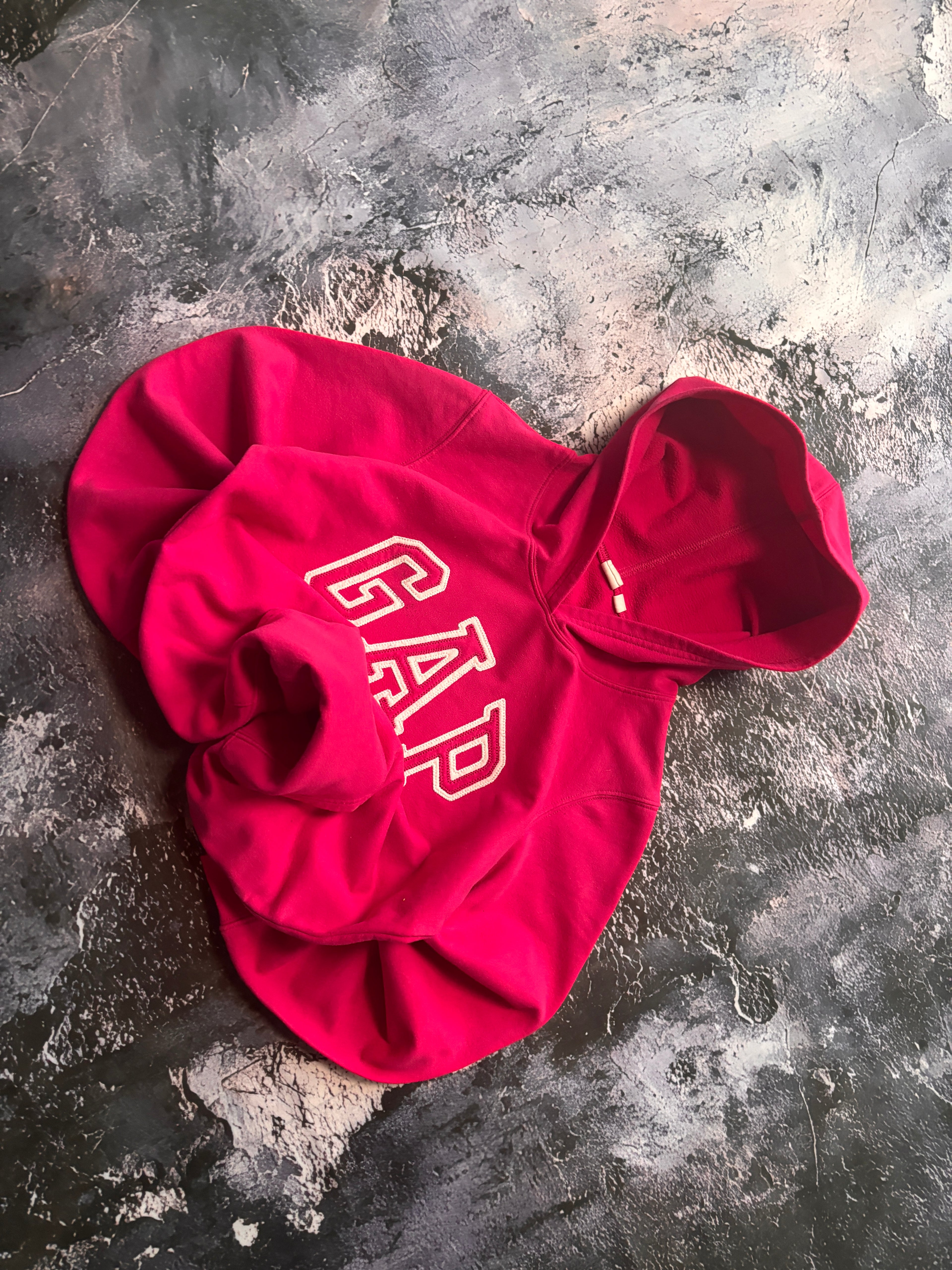 bluza hoodie gap pink basic retro prosty krój