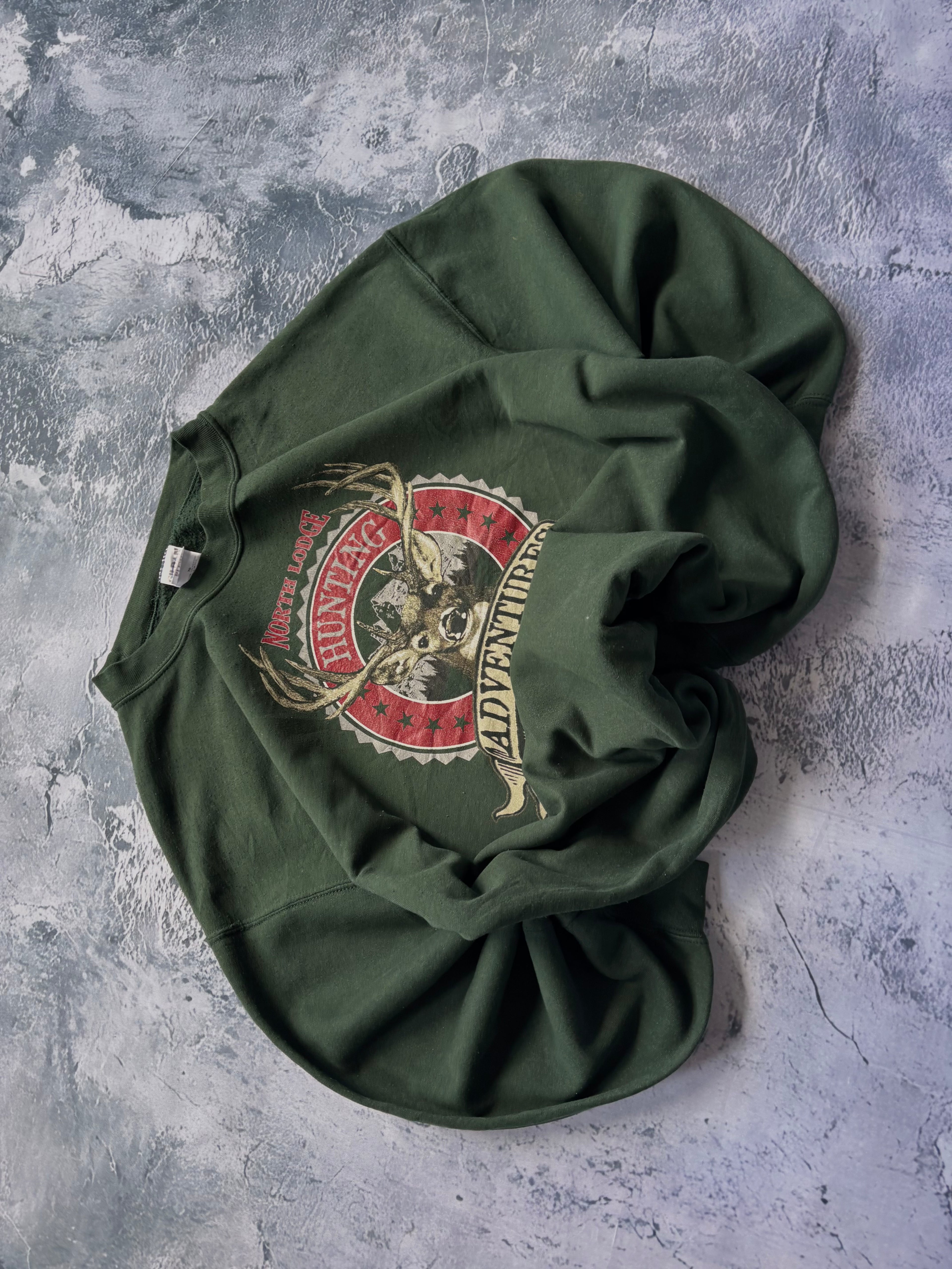 bluza crewneck ciemnozielona HUNTING grafika