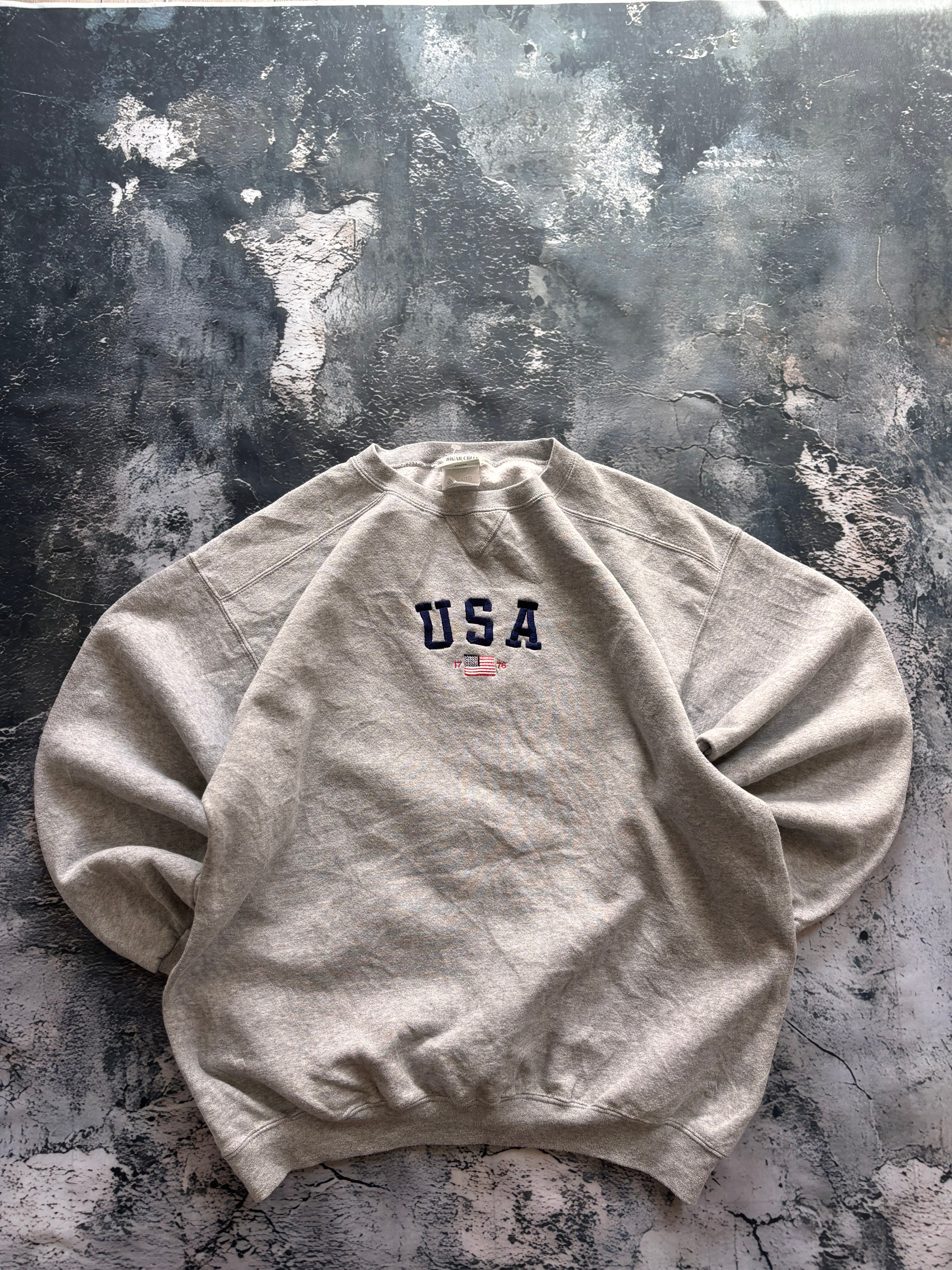 Bluza crewneck USA oversize vintage oldschool retro 90s minimal oldmoney streetwear