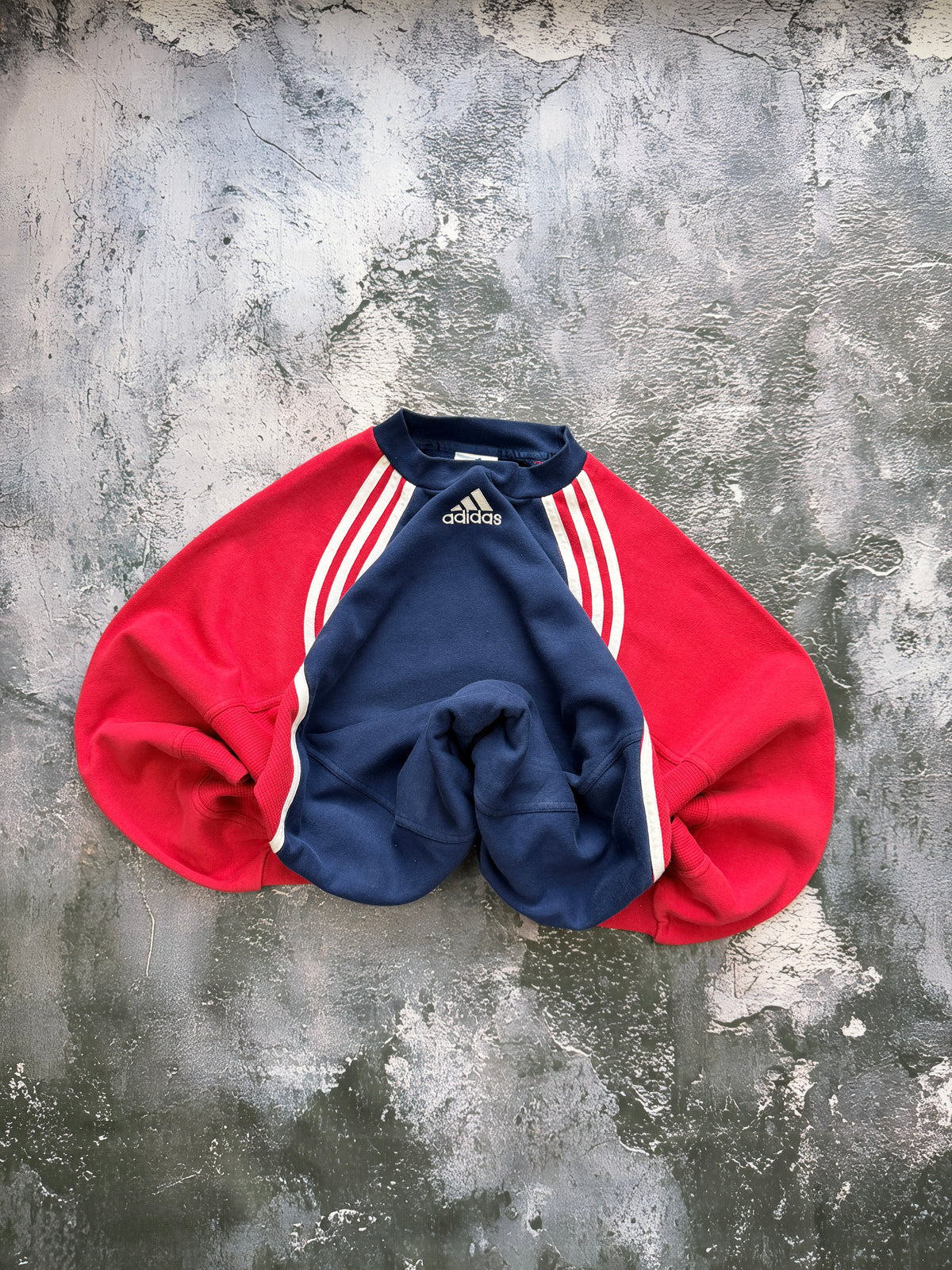 BLUZA CREWNECK GRANATOWO CZERWONY AMERICAN STREETWEAR VINTAGE 90S