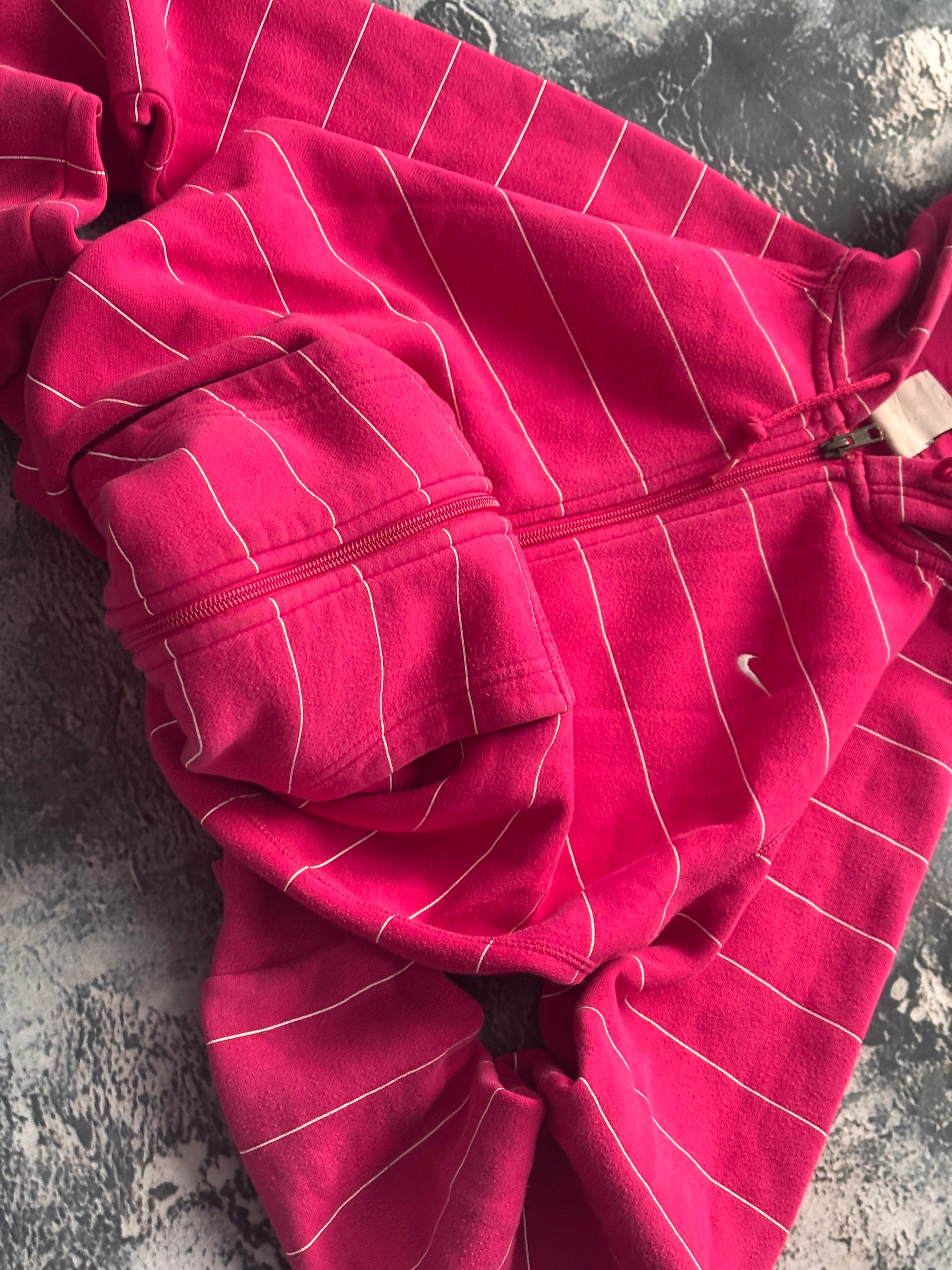 Nike zip prosty kroj w paski pink