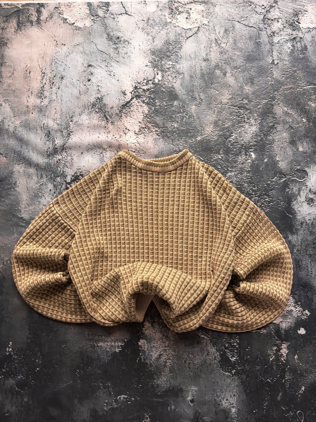 sweter bawełniany beżowy oversize texture