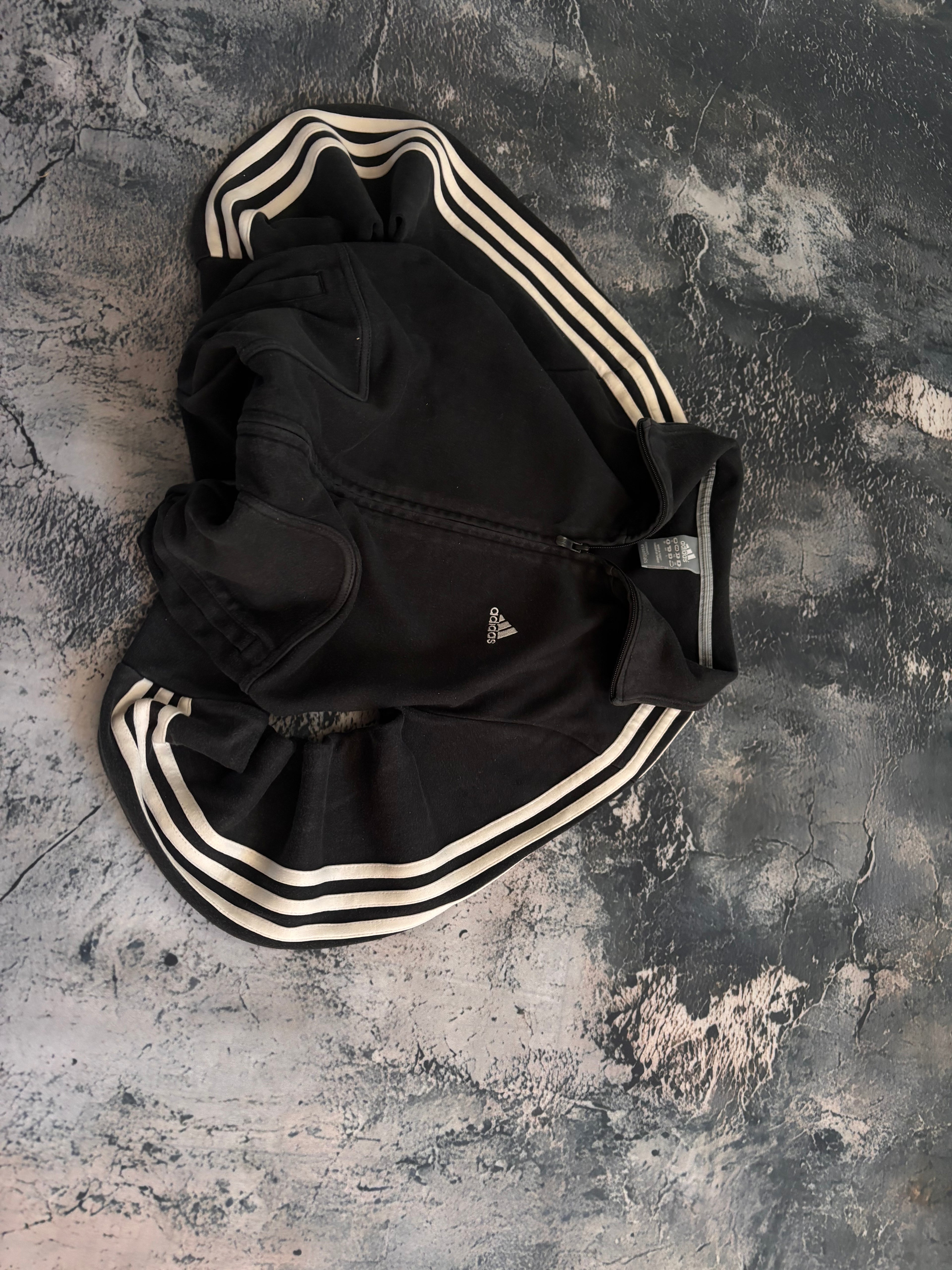 Bluza zip hoodie oversize   w paski vintage oldschool retro 90s streetwear adidas