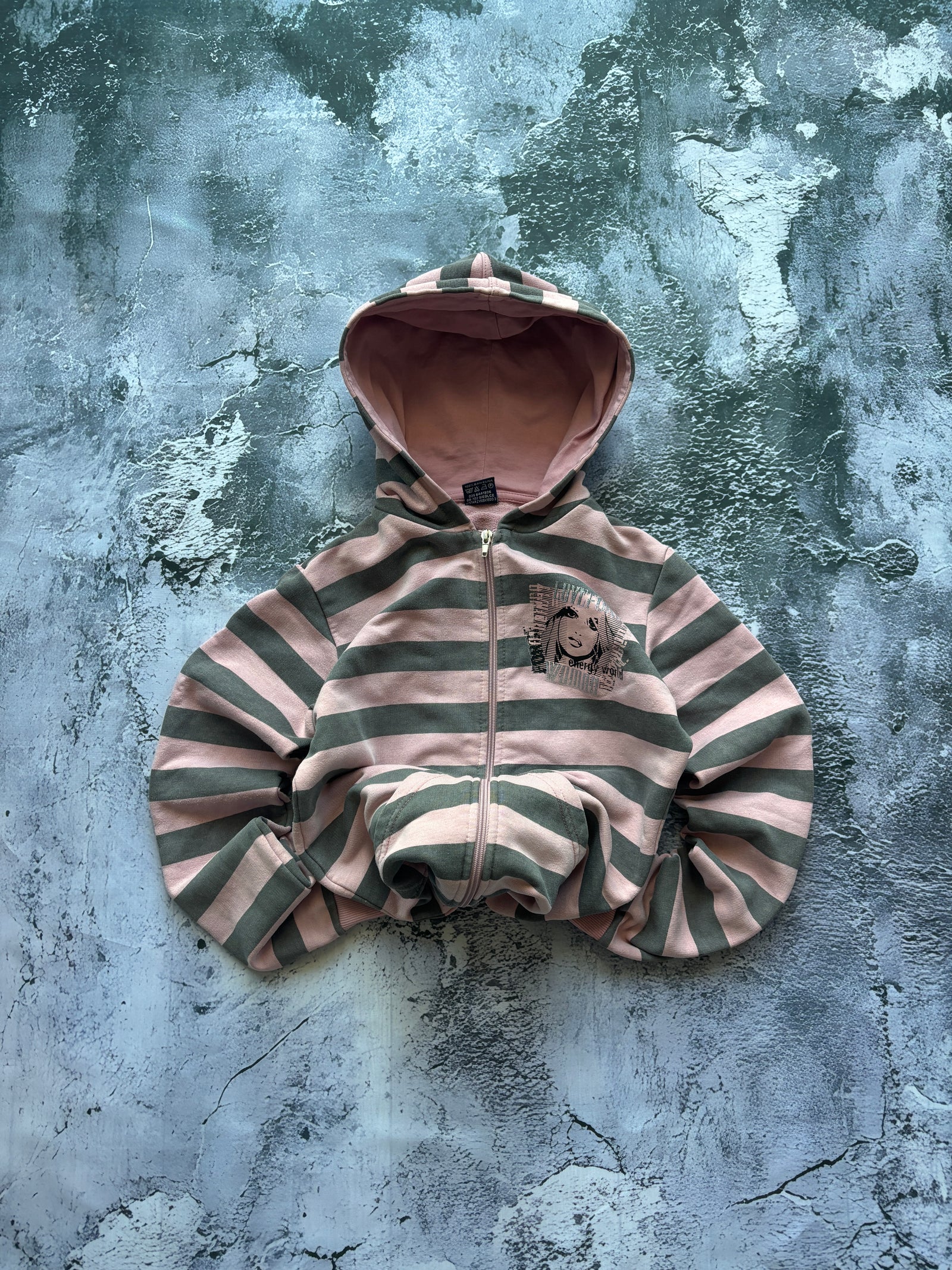 BLUZA ZIP STRIPES PROSTY KRÓJ SEXY Y2K VINTAGE UNIKAT