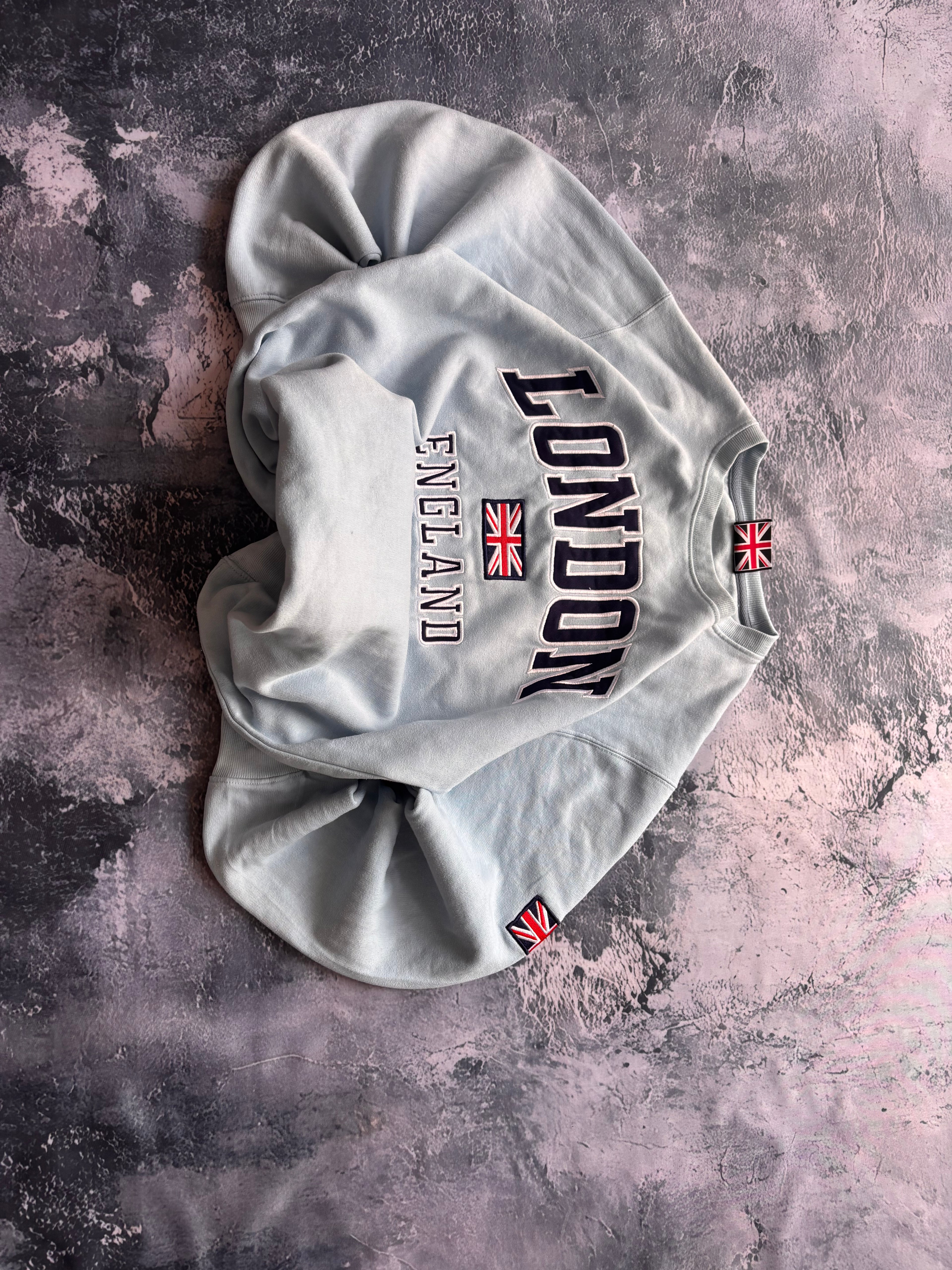 Bluza crewneck vintage baby blue vintage retro American streetwear