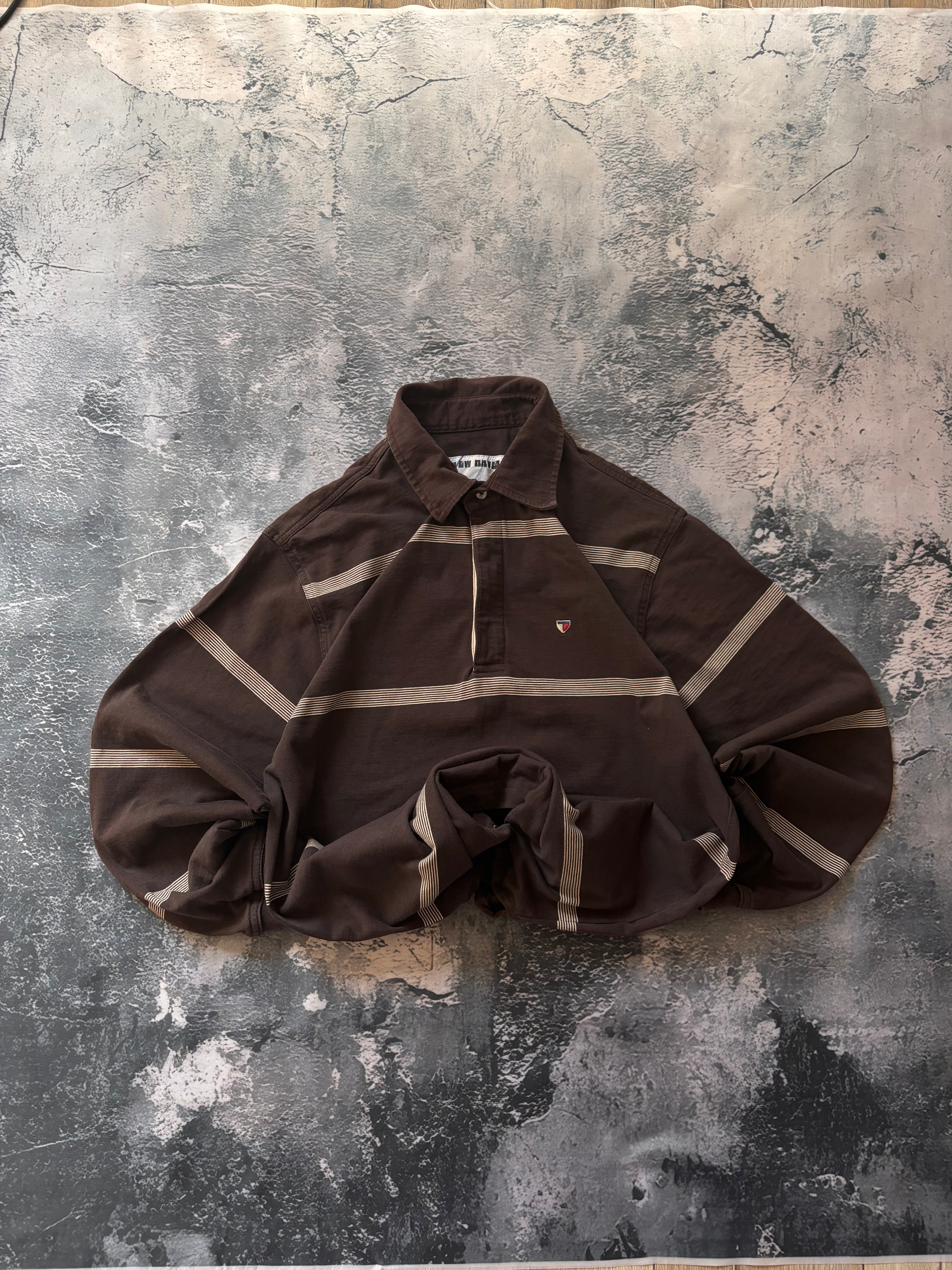 koszulka longsleeve brown vintage 90s retro prosty krój