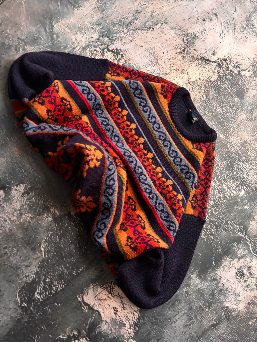 Sweter we wzory multicolor oversize