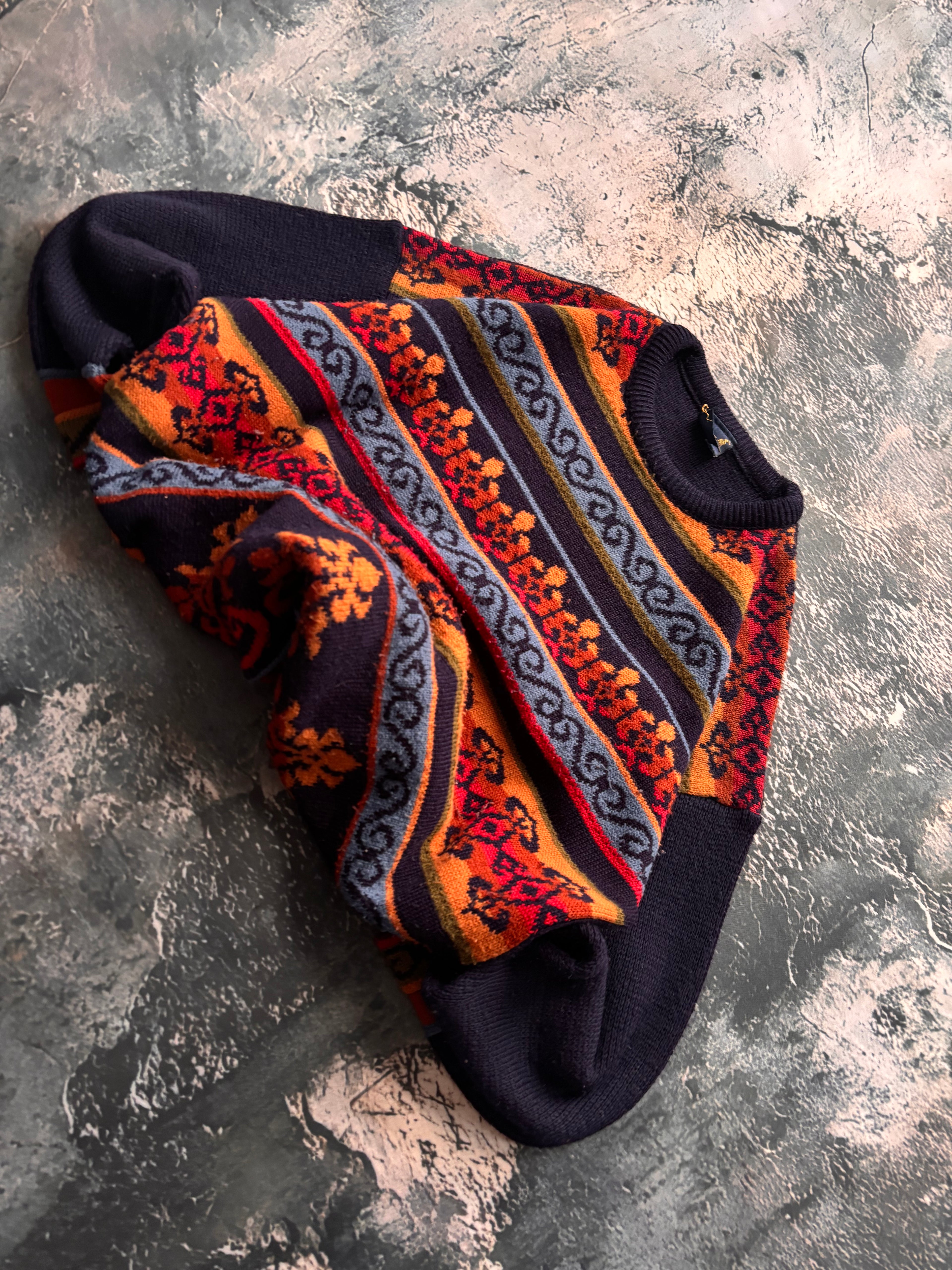 Sweter we wzory multicolor oversize