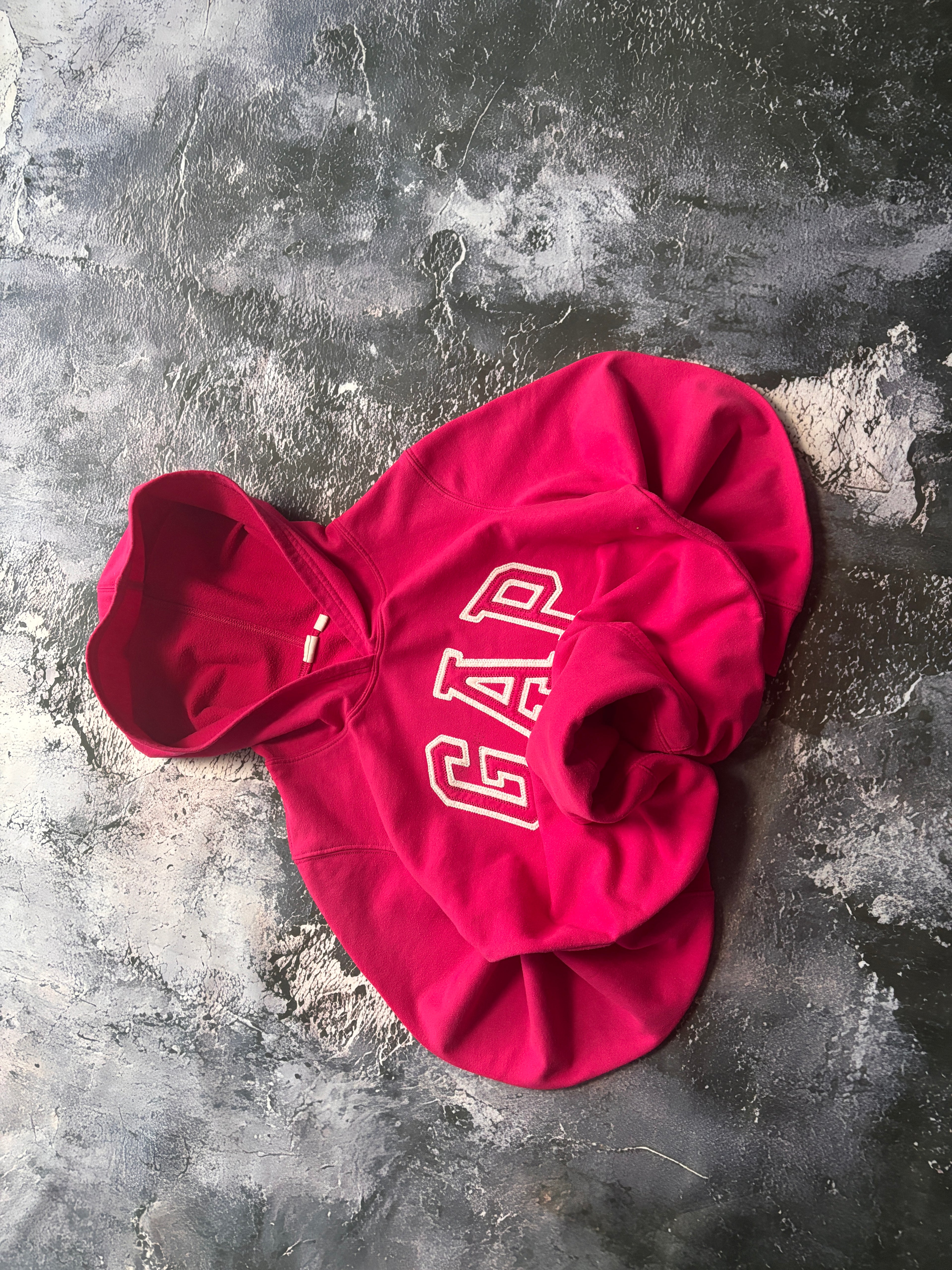 bluza hoodie gap pink basic retro prosty krój