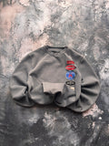 bluza crewneck haft vintage oversize
