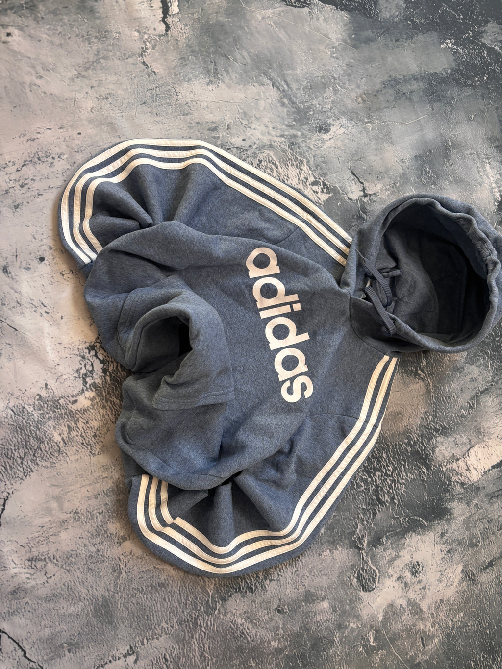 bluza hoodie Adidas big logo blue w paski viral