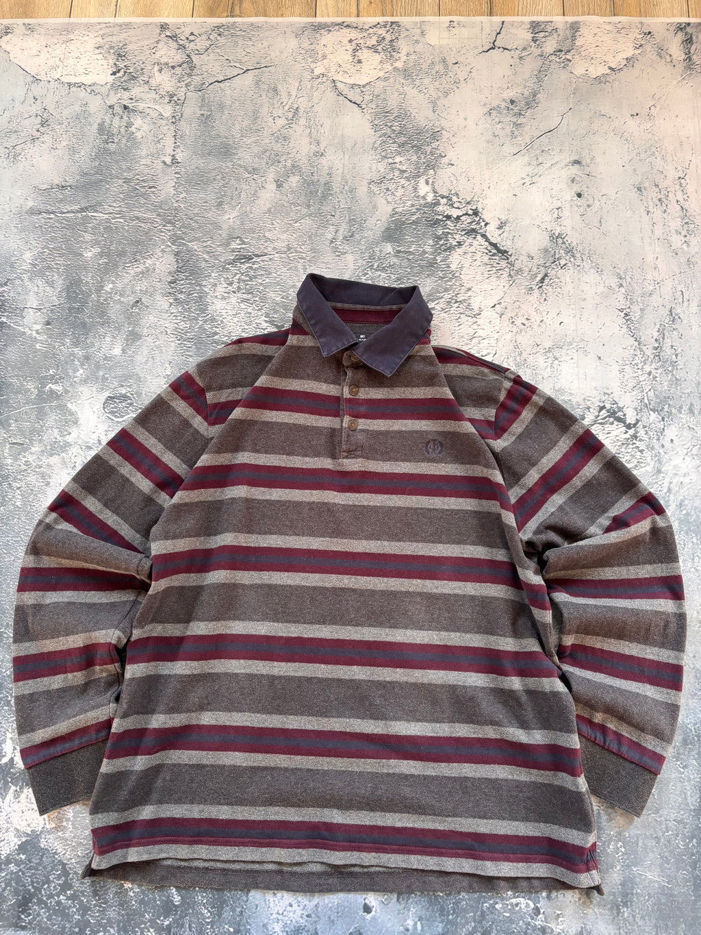 Koszulka longsleeve szaro bordowa