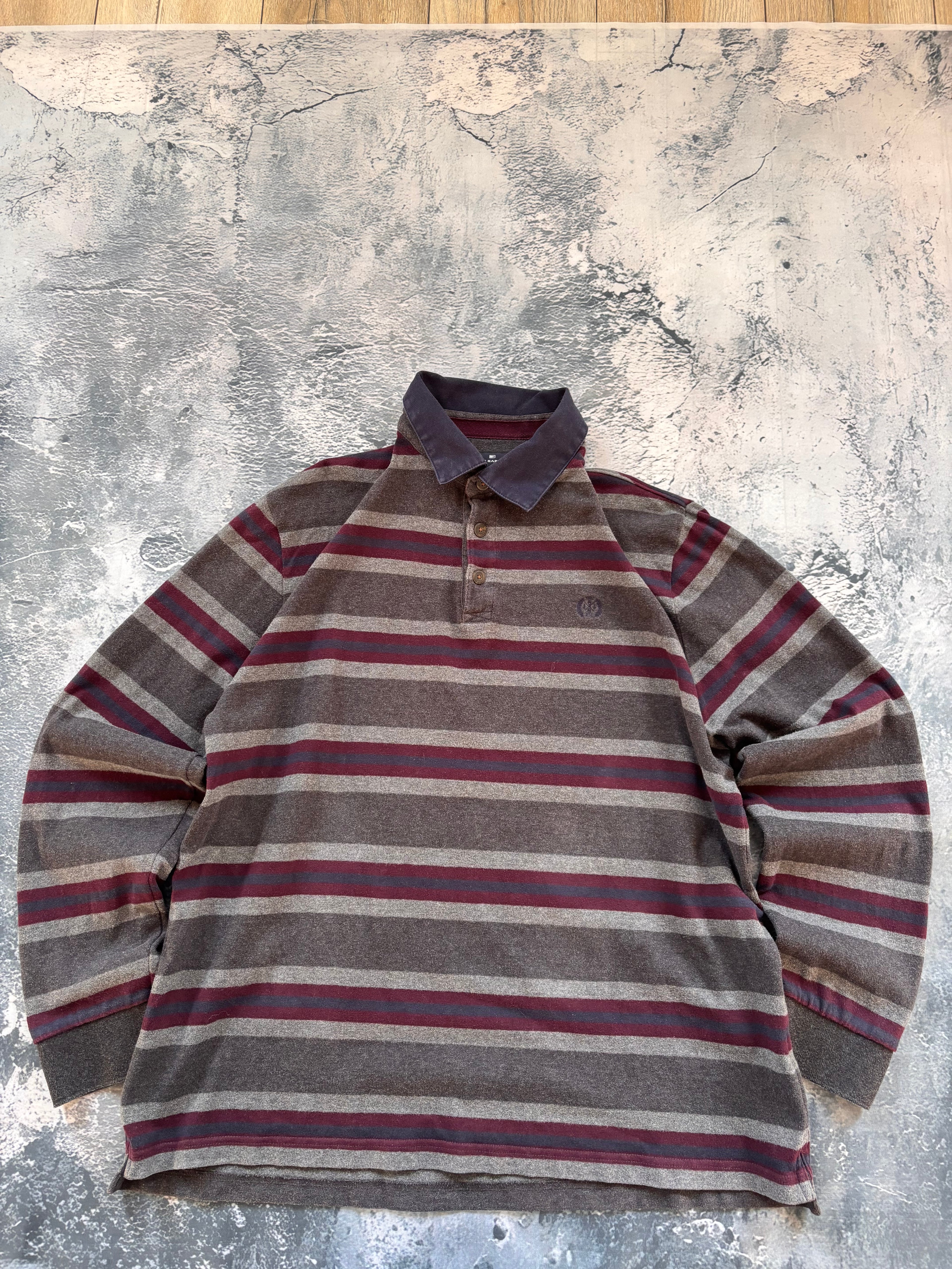 Koszulka longsleeve szaro bordowa