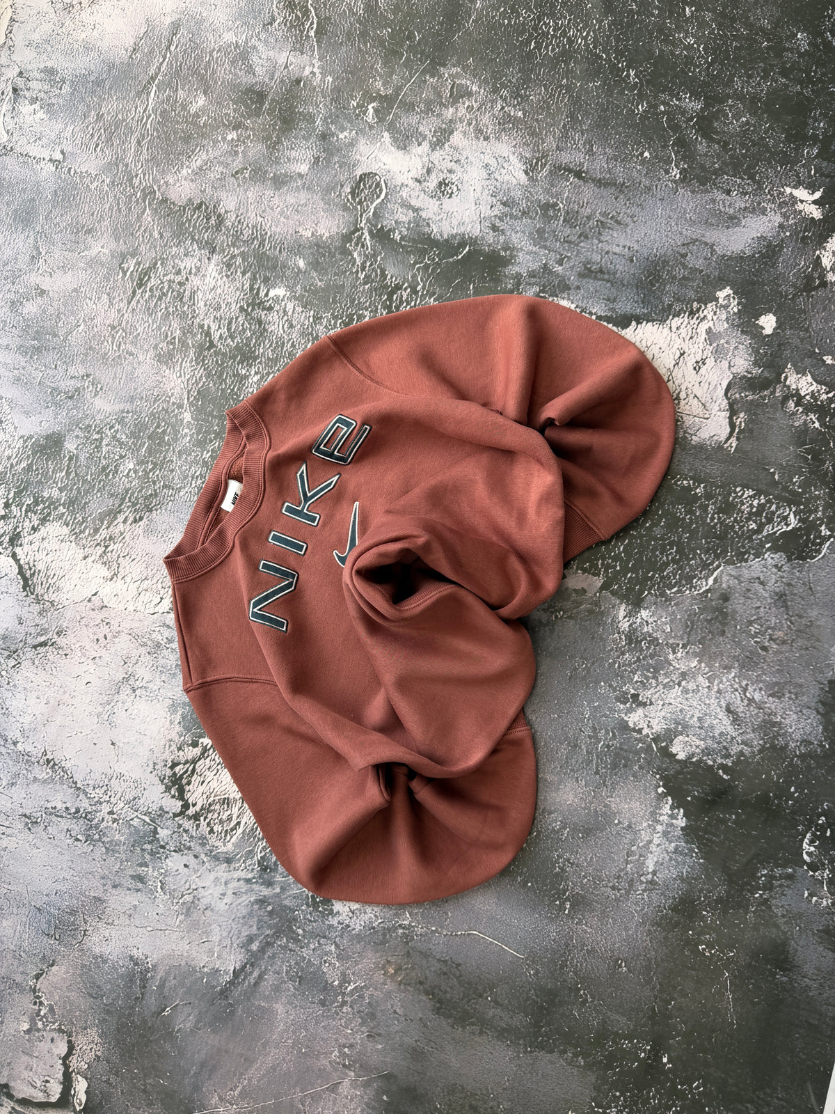 BLUZA HOODIE CREWNECK RETRO AMERICAN STREETWEAR HAFT UNIKAT BROWN JESIEŃ