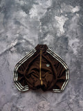 BLUZA ZIP ADIDAS BRĄZOWA VINTAGE UNIKAT JASNONIEBIESKA Z METALOWYMI DODATKAMI