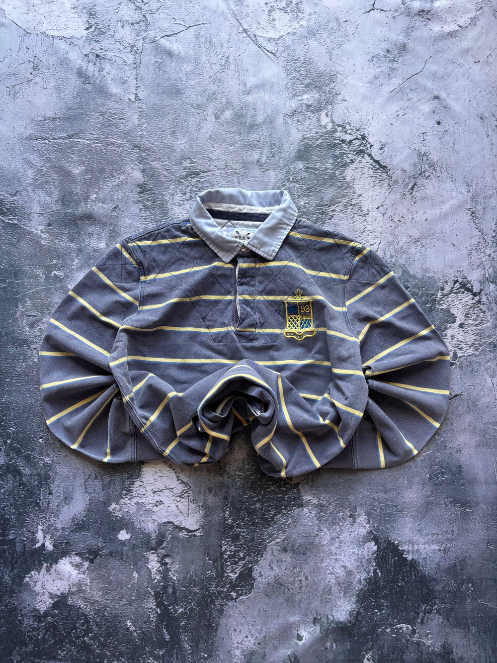 bluza crewneck jeansowa unikat żółto-niebieska vintage
