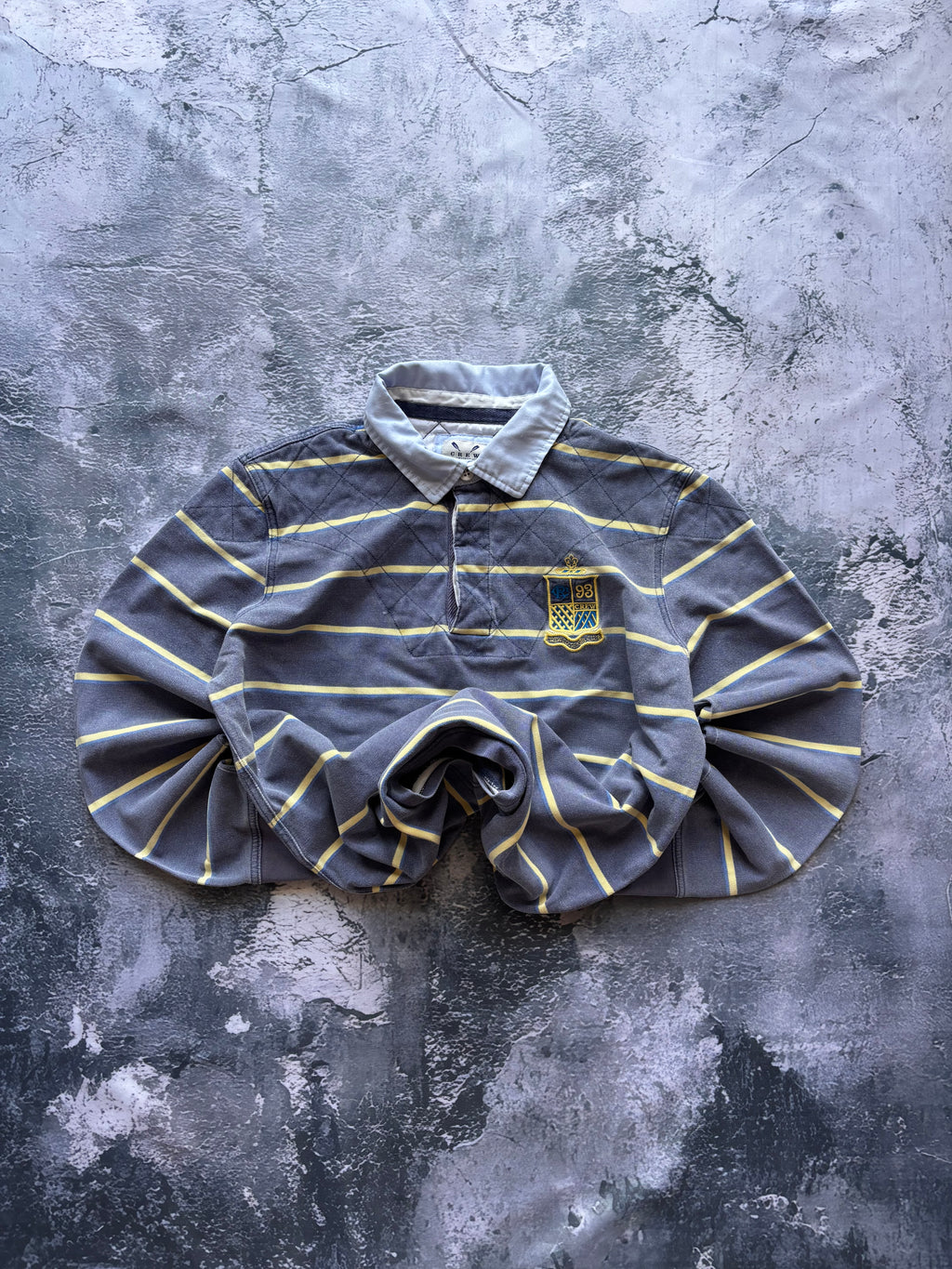 bluza crewneck jeansowa unikat żółto-niebieska vintage