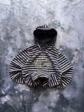 Bluza hoodie w paski granatowo biała vintage retro american streetwear