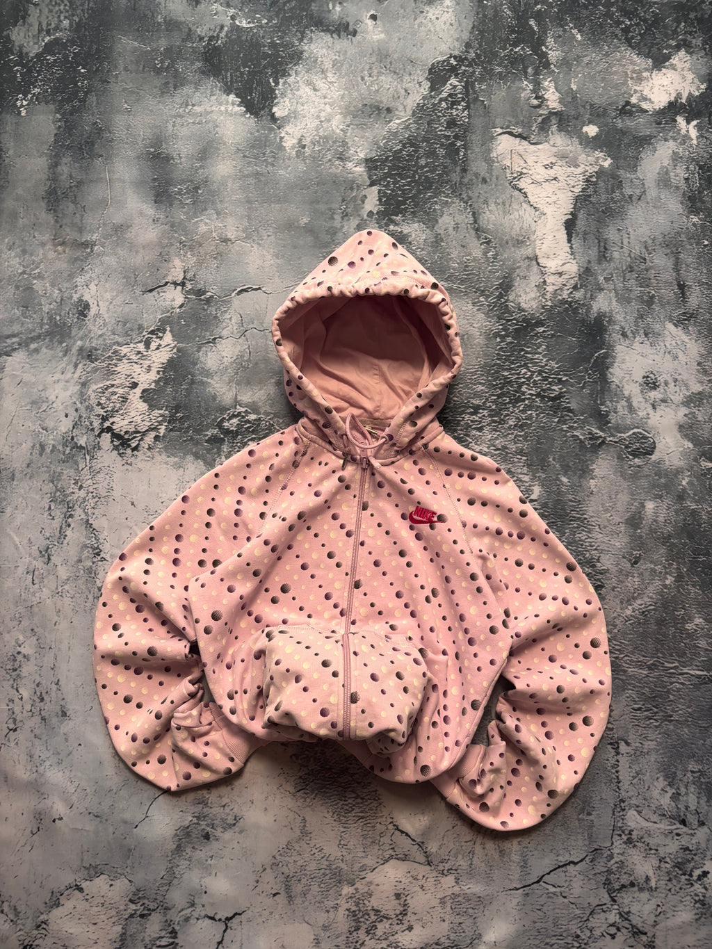 bluza hoodie nike pink w kropki vintage retro