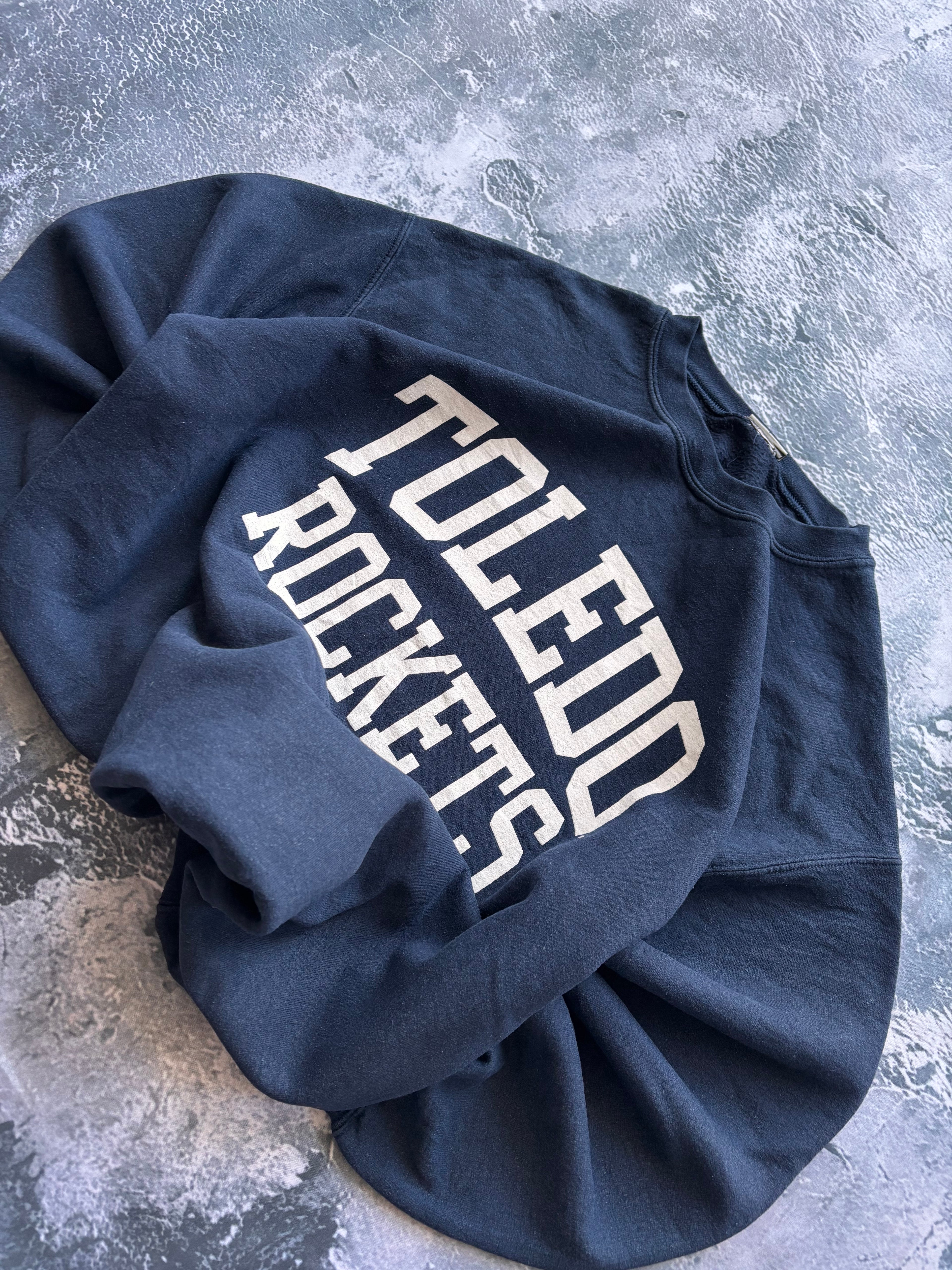 bluza crewneck TOLEDO ROCKETS granatowa vintage oversize