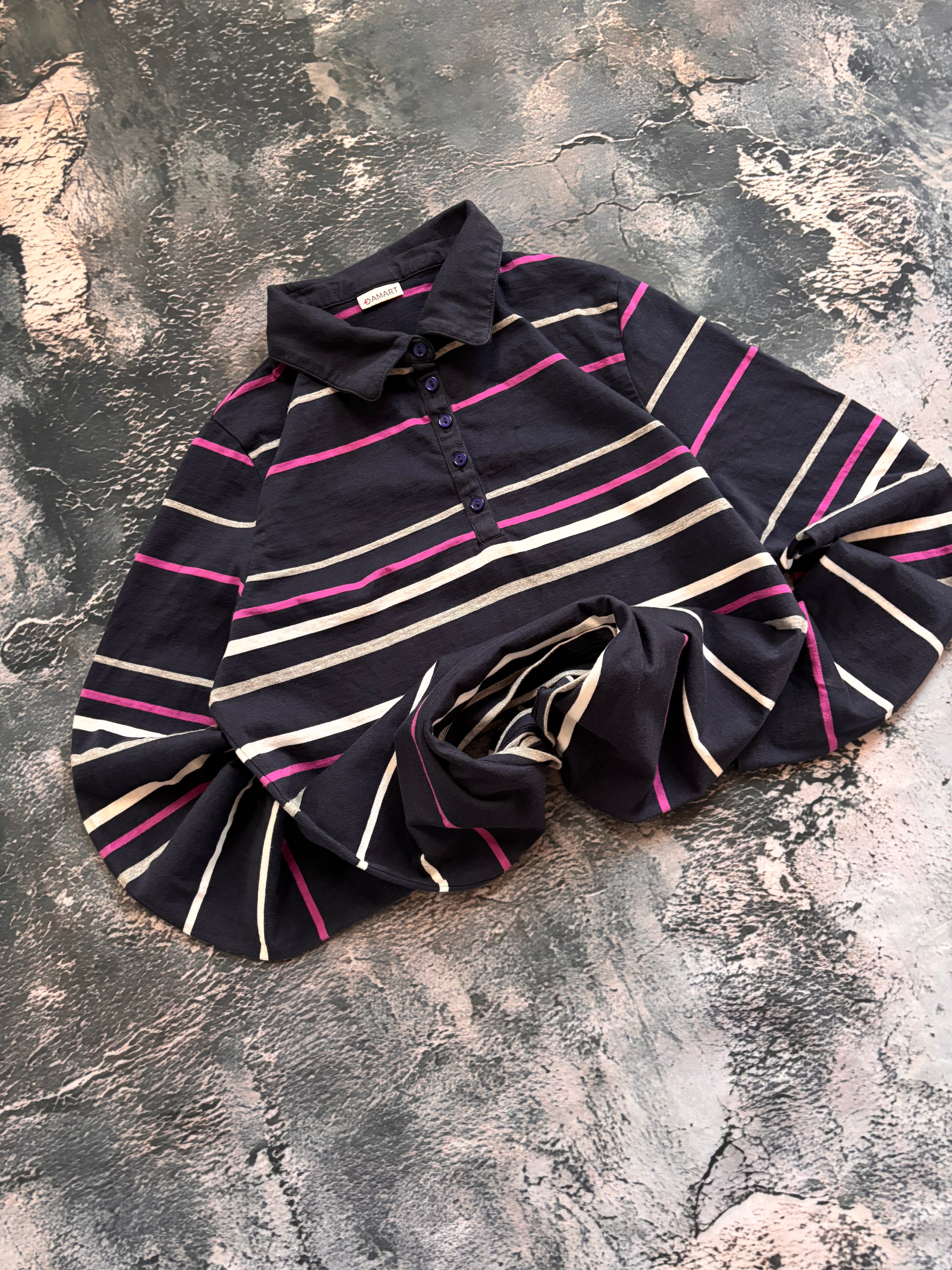 Koszulka longsleeve polo oversize vintage oldschool retro 90s preppy rugby