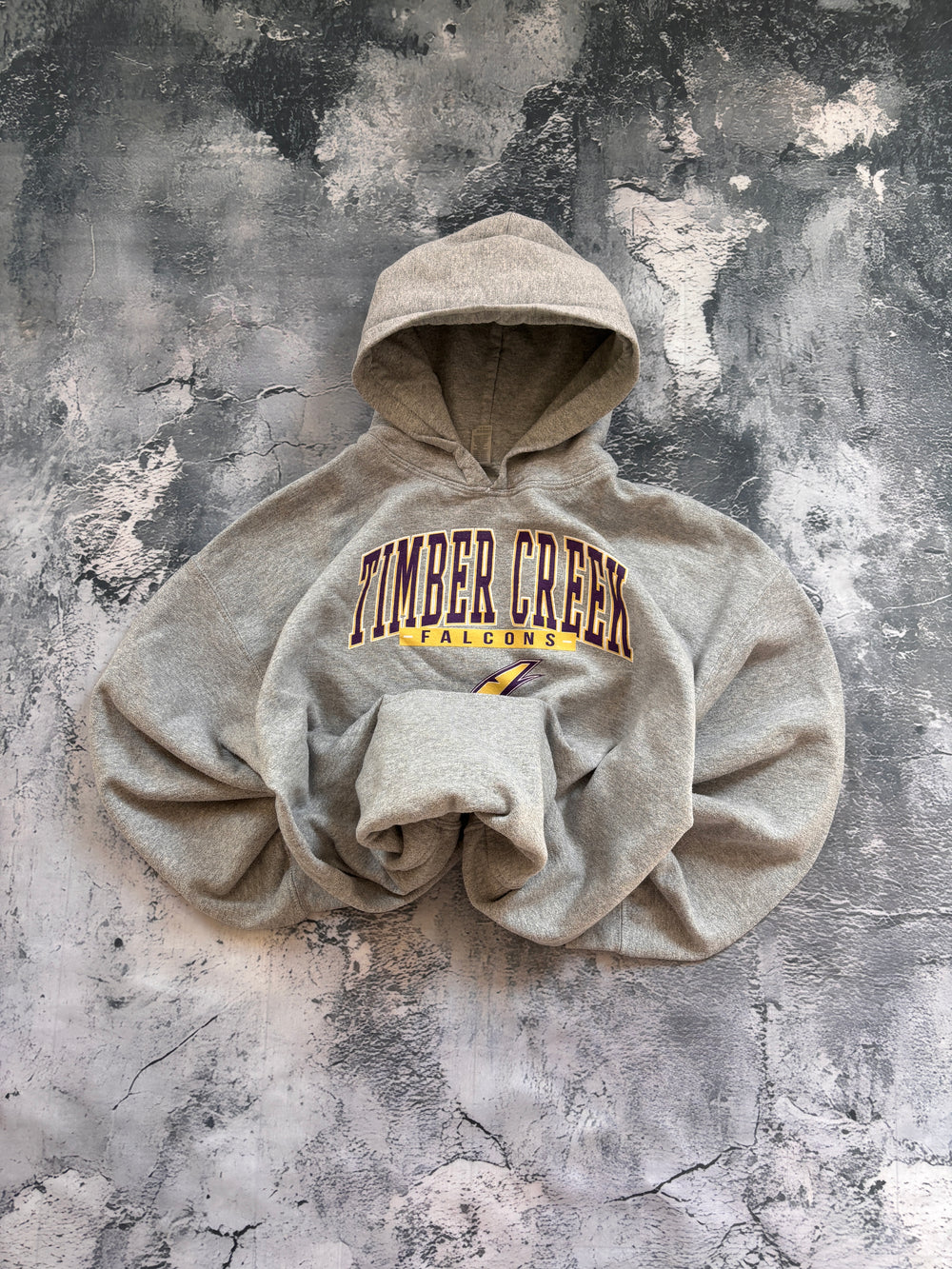 Bluza hoodie uniwersytecka szara oversize