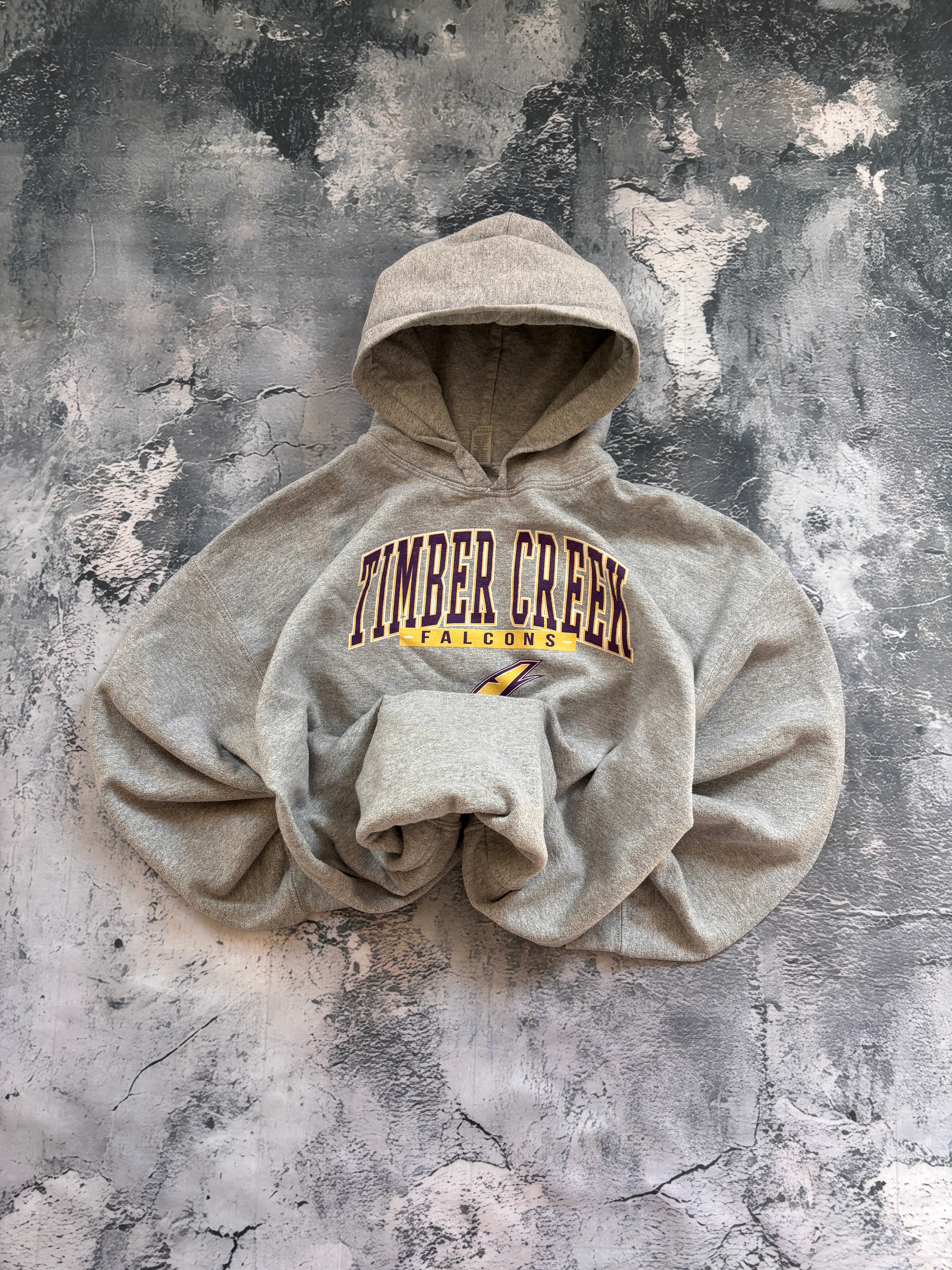 Bluza hoodie uniwersytecka szara oversize