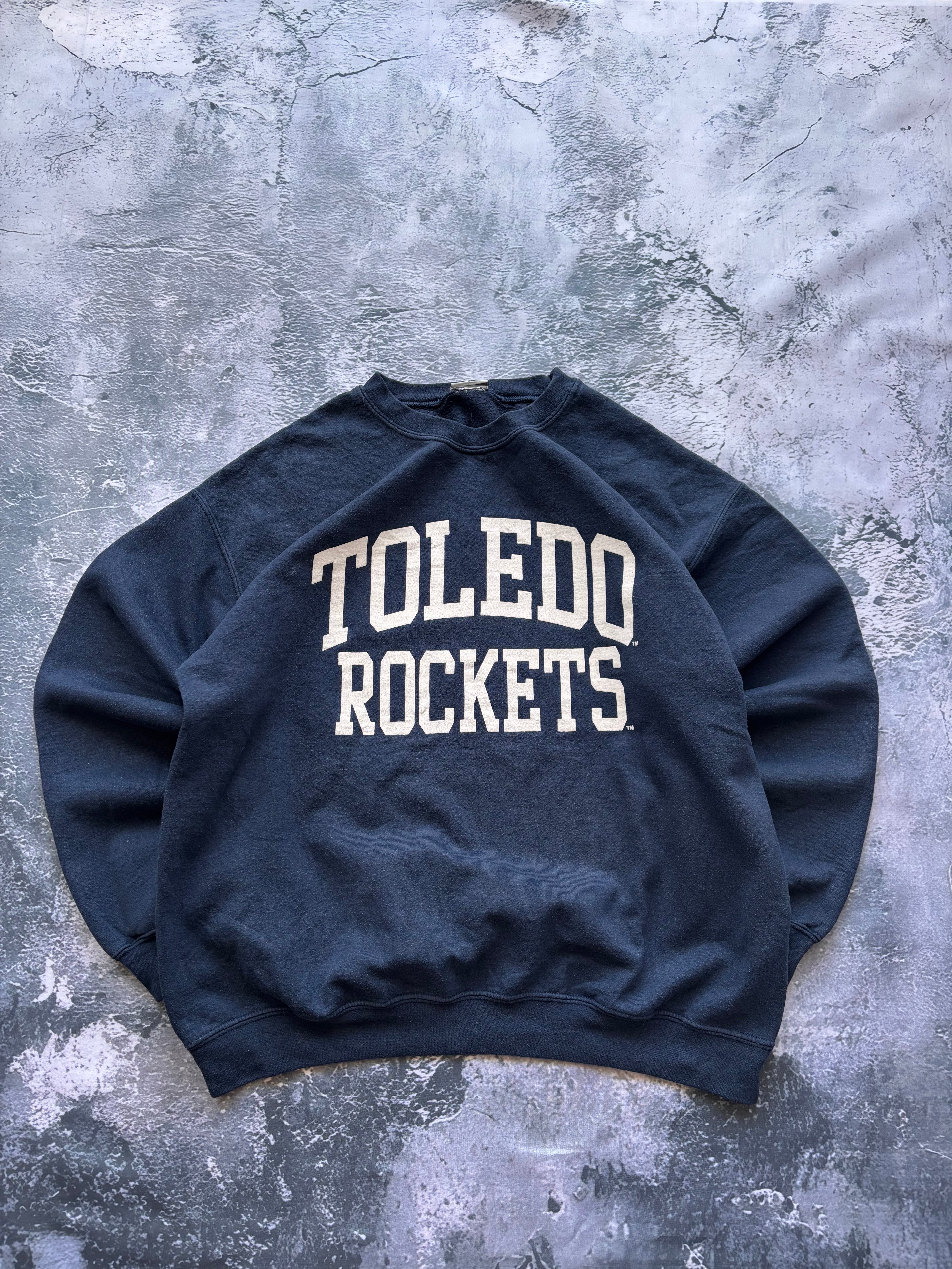 bluza crewneck TOLEDO ROCKETS granatowa vintage oversize