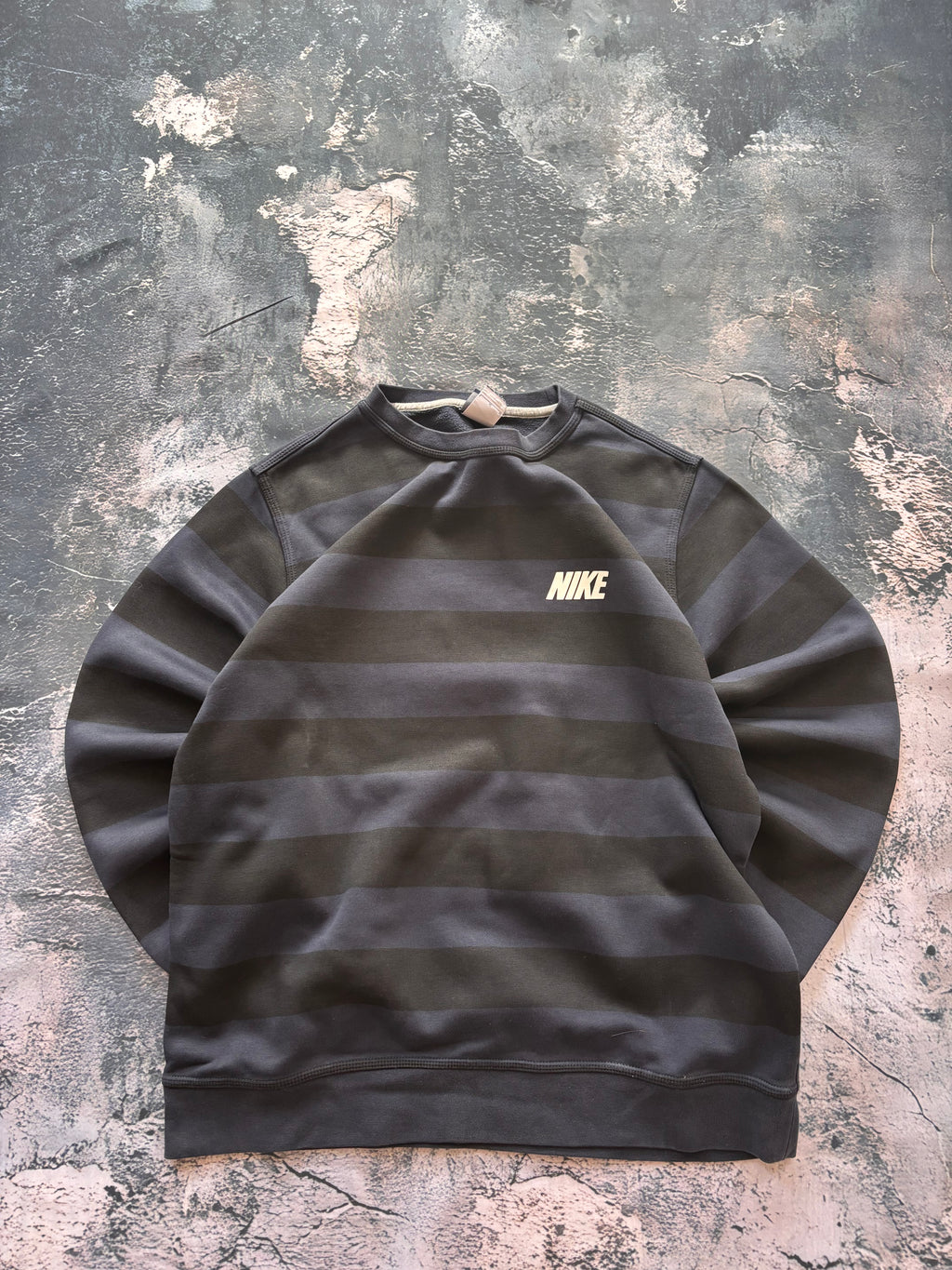 bluza crewneck w paski vintage NIKE vintage granatowo czarne