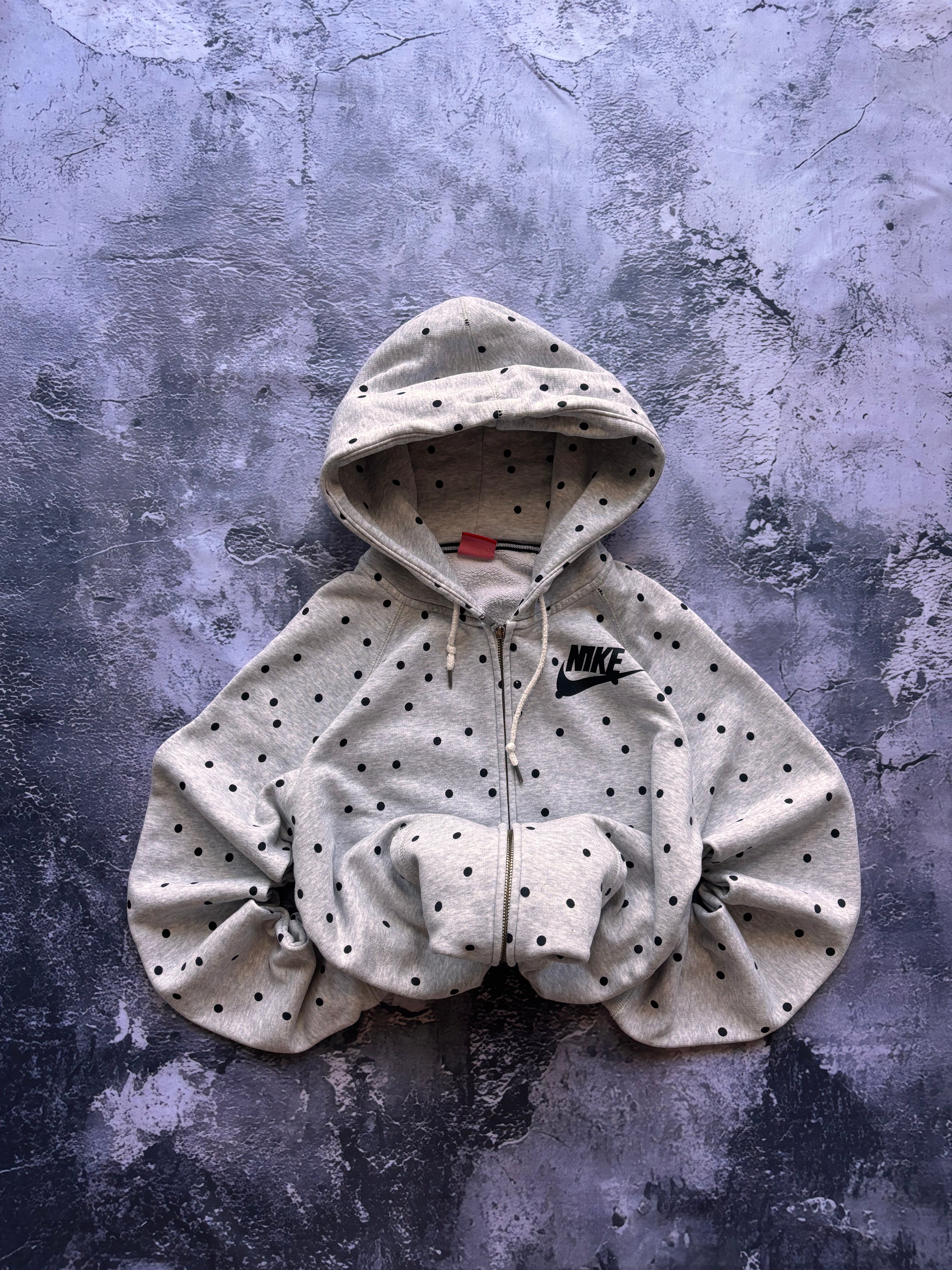 Bluza zip hoodie Nike w kropkii trend tiktok  szara basic