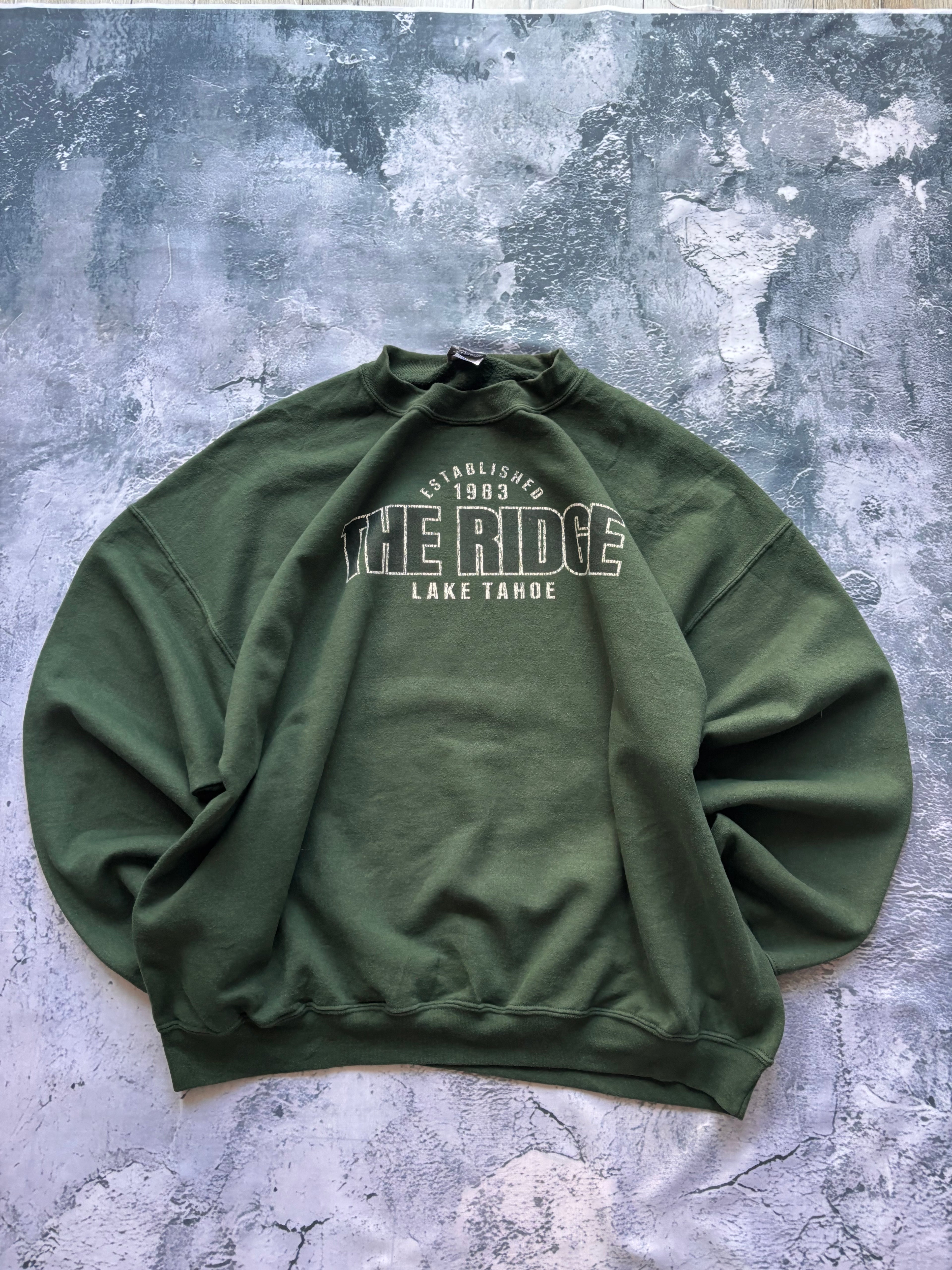 bluza crewneck oversize ciemnozielona THE RIDGE  usa