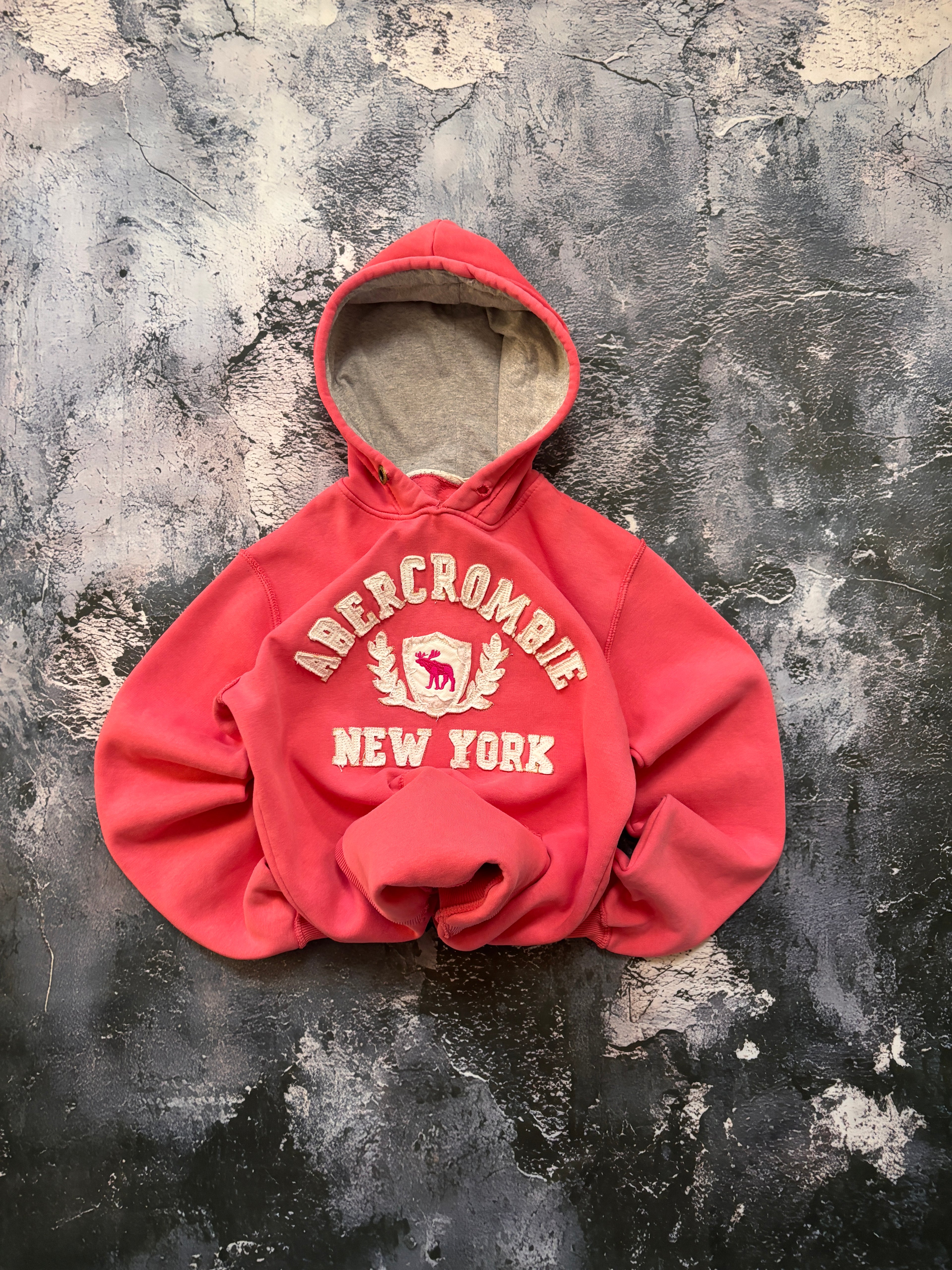 bluza hoodie Abercrombie oversize haft retro