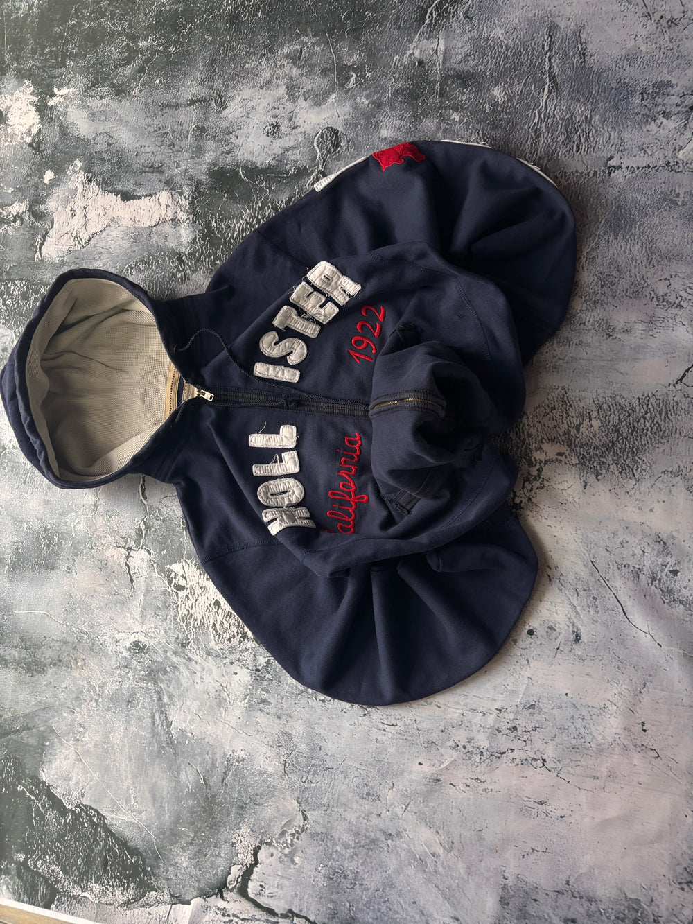 ZIP HOODIE HOLLISTER VINTAGE RETRO GRANATOWA