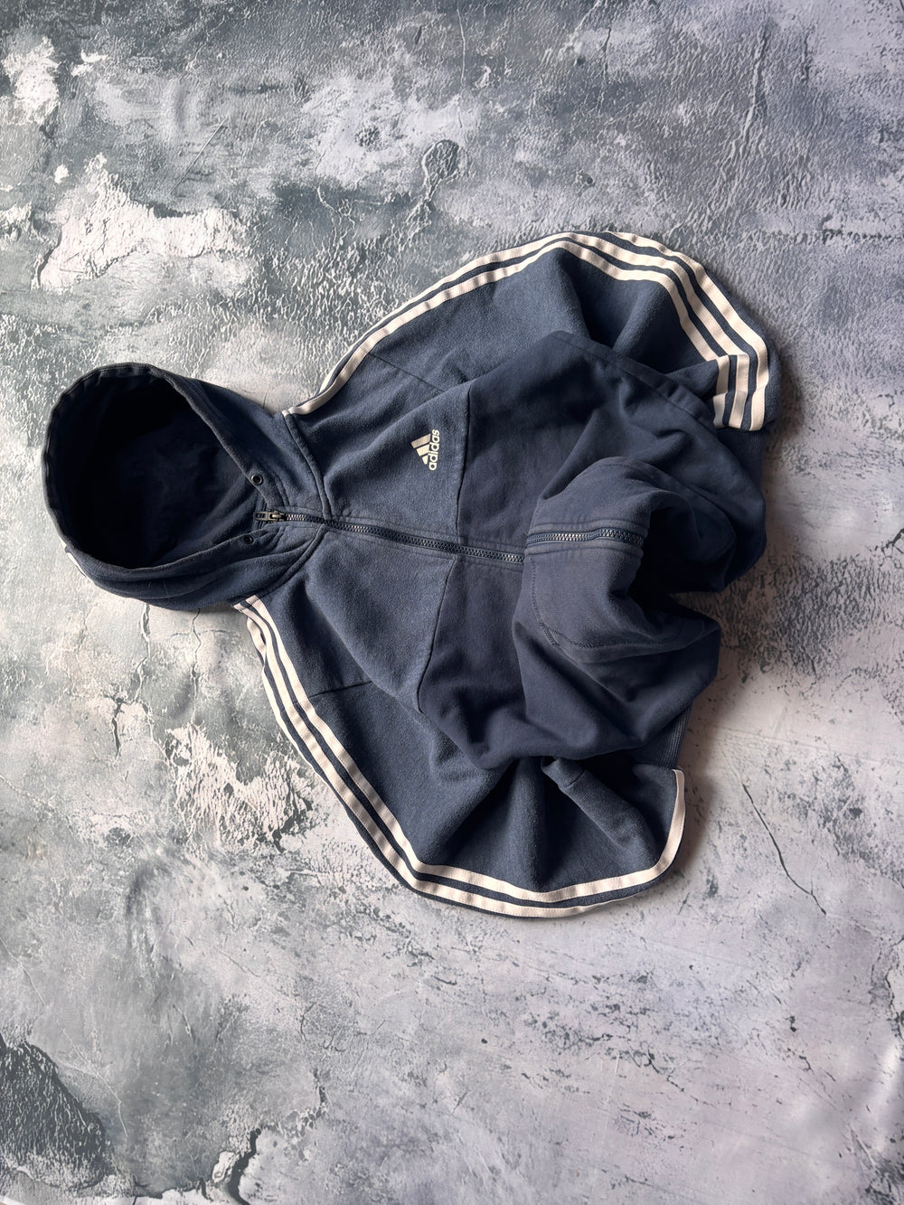 bluza zip hoodie adidas oversize retro w paski