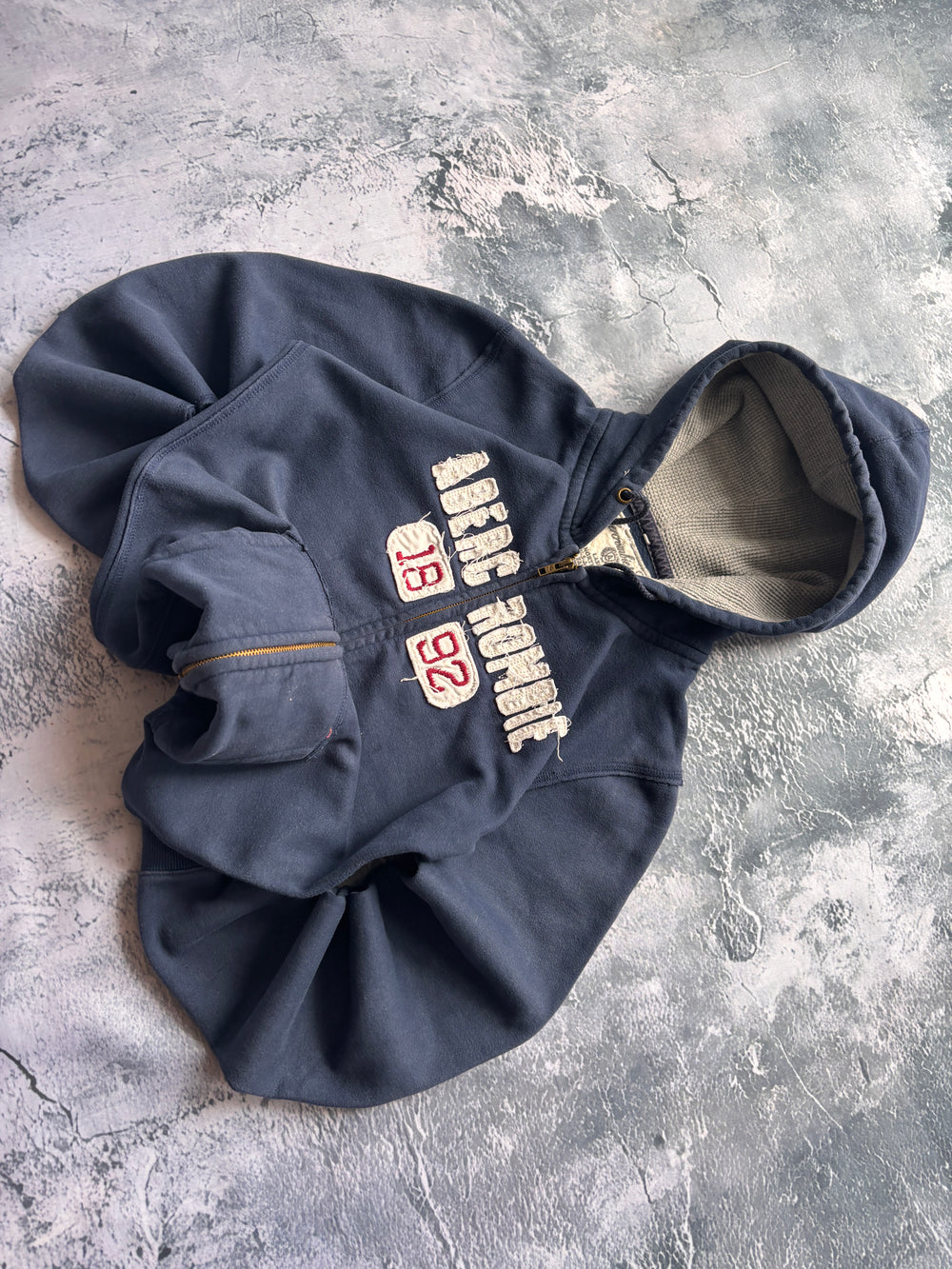 BLUZA ABRC VINTAGE PODWÓJNY ZIP RETRO PROSTY KRÓJ
