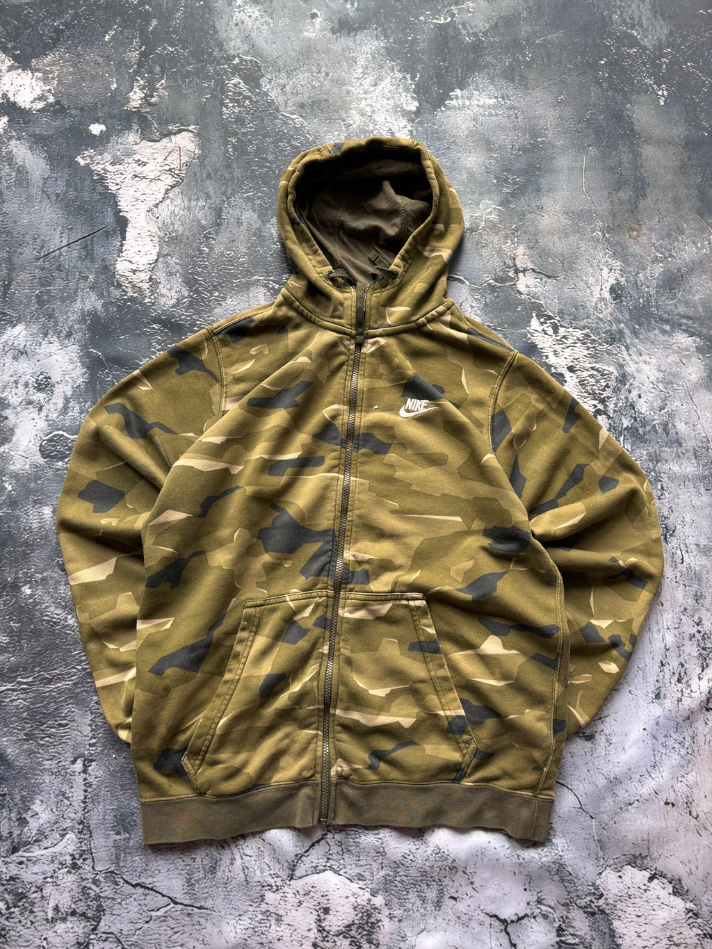Bluza zip hoodie moro camo nike vintage oversize