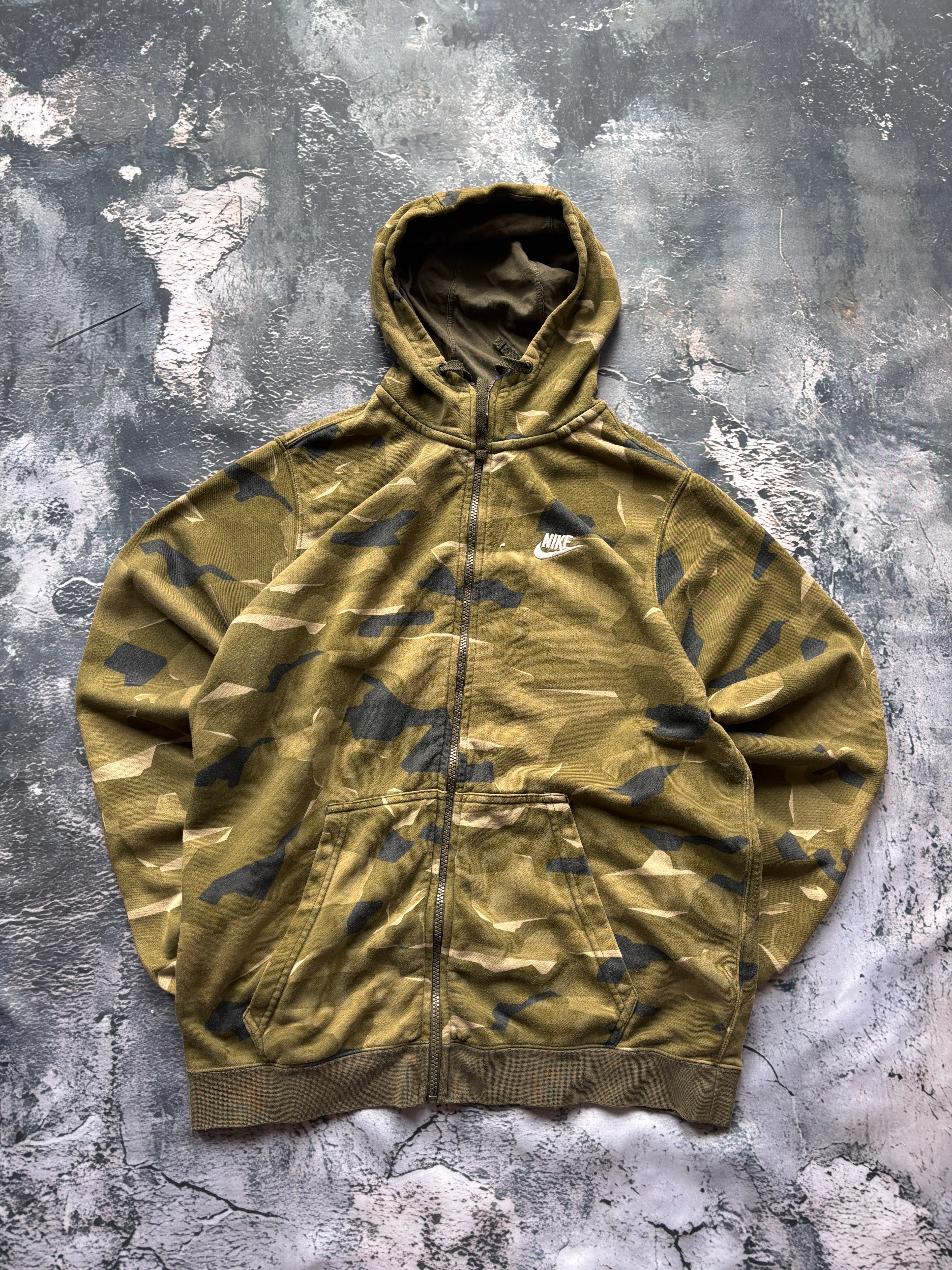 Bluza zip hoodie moro camo nike vintage oversize